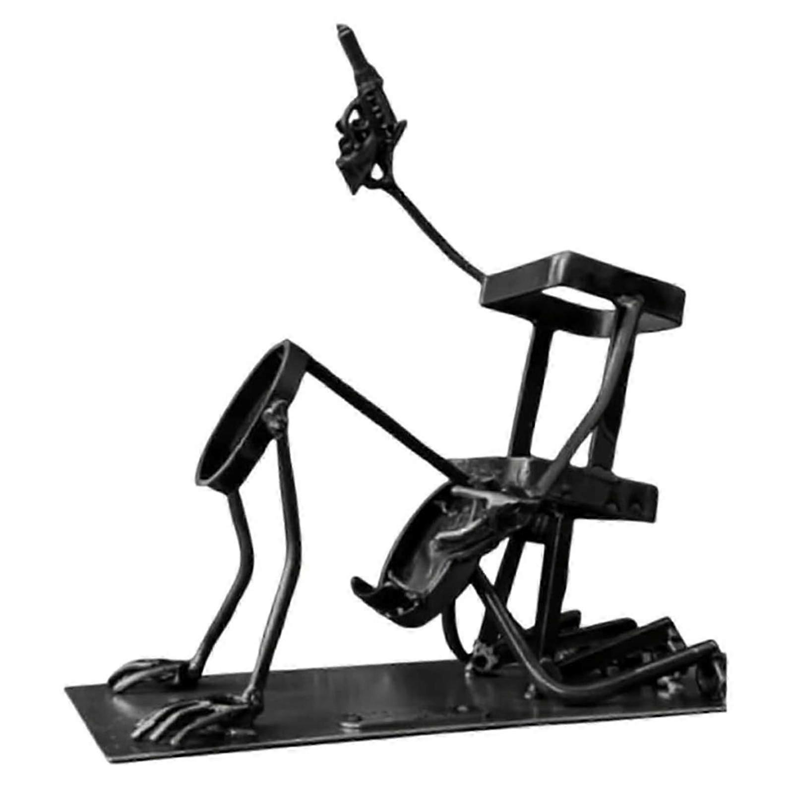 Metal Skull Wine Bottle Rack Unique Tabletop Wine Holder for Home Bar Kitchen Countertop and Dining Room Decor