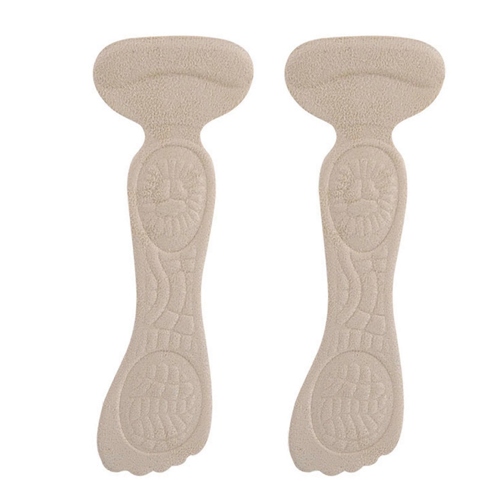 Adhesive High Heel Inserts Soft Gel Cushioned Shoe Insert Pad Five Toe Foot Support for High Heel Friction Prevention  Fleece cloth apricot