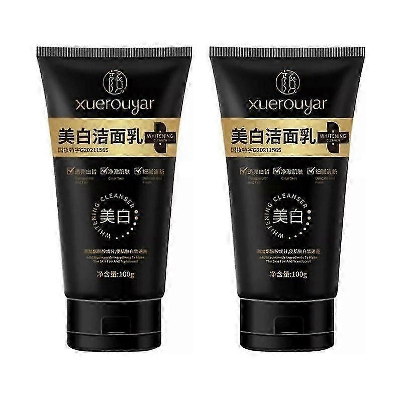 2pcs Nettoyant Visage Blanchissant Éclaircissant Niacinamide Purifiant Nettoyant Blanchissant Nettoyant 100g