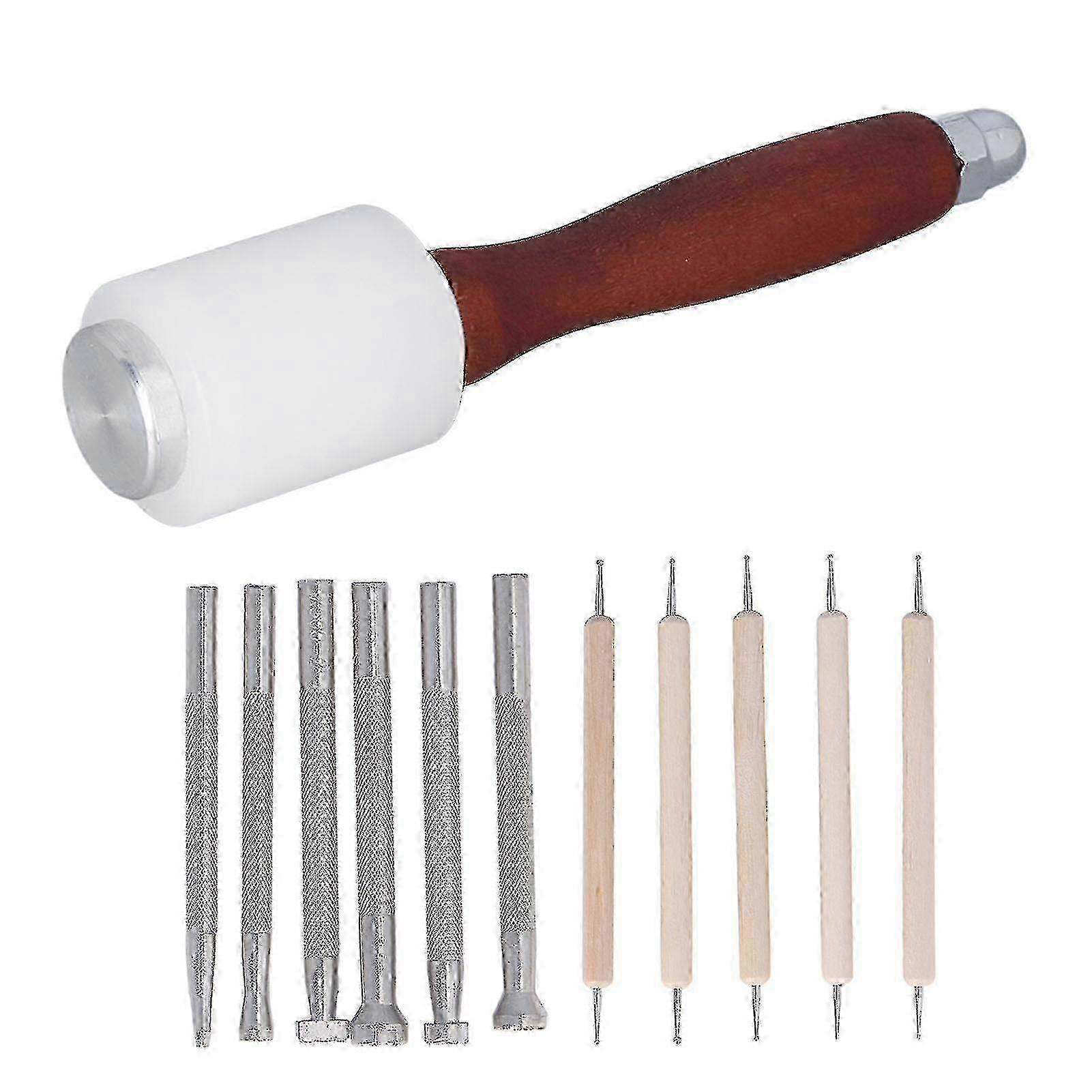 12-Piece Leather Stamping Tool Set for DIY Craft & Saddle Making Projects