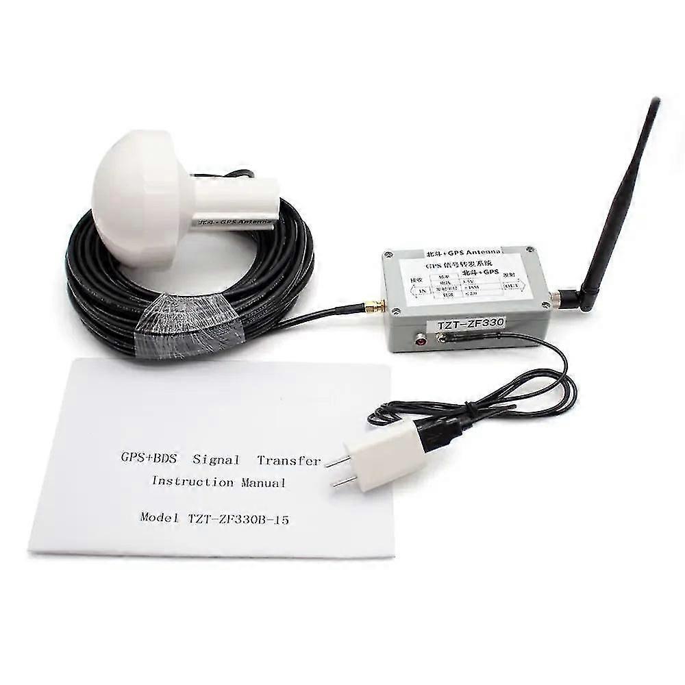 Indoor Gps Signal Repeater Amplifier Transfer L1 Bd2 Full Kit With 15m Mushroom Receiving Antenna