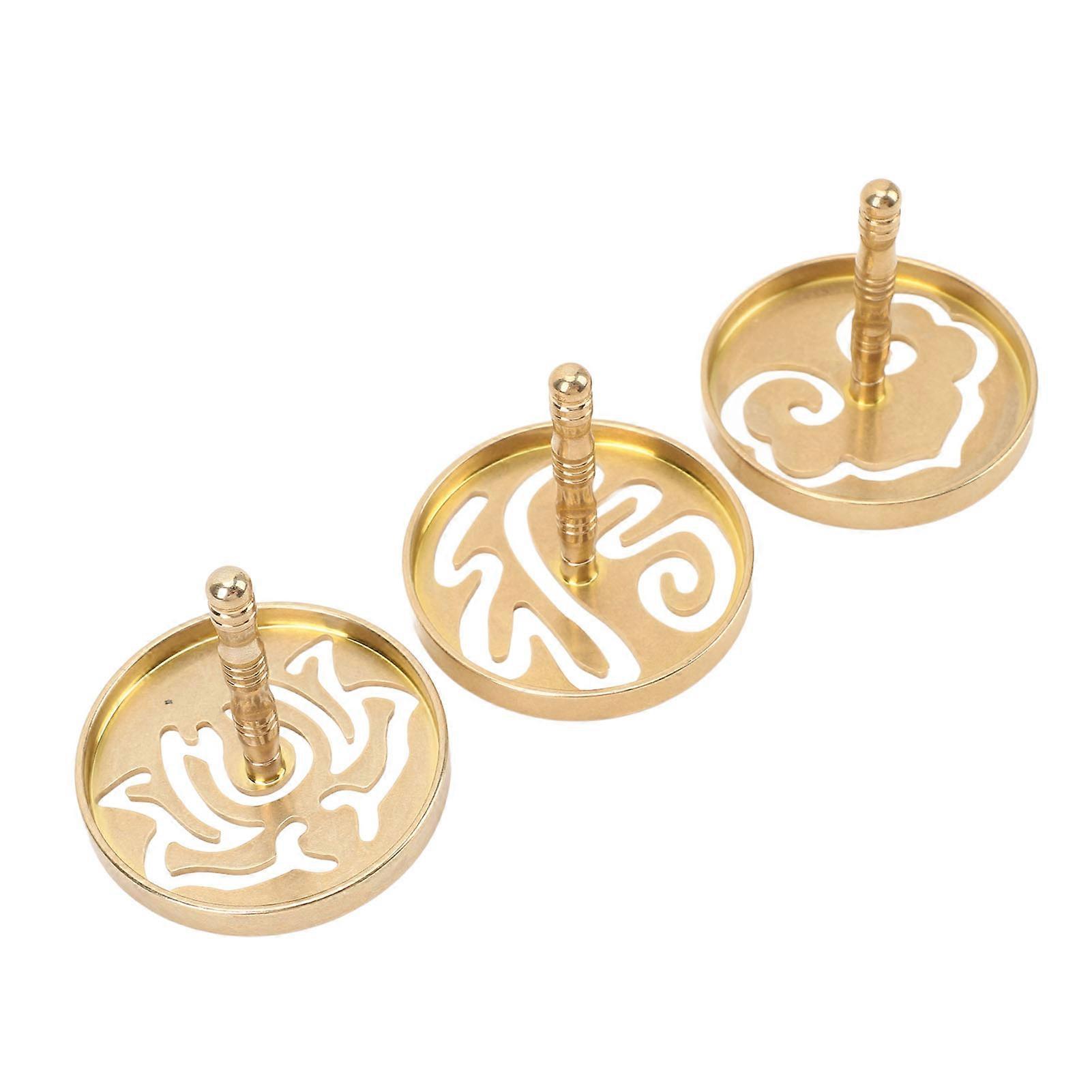 3pcs Brass Incense Press Tool 6cm for Yoga Meditation Aromatherapy