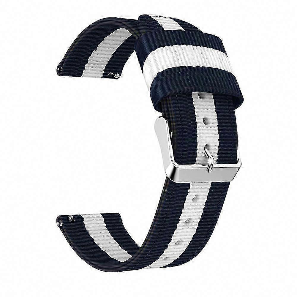 Adjustable Nylon Replacement Watch Strap for  Galaxy Watch 46mm, 22mm Width - Blue White Red