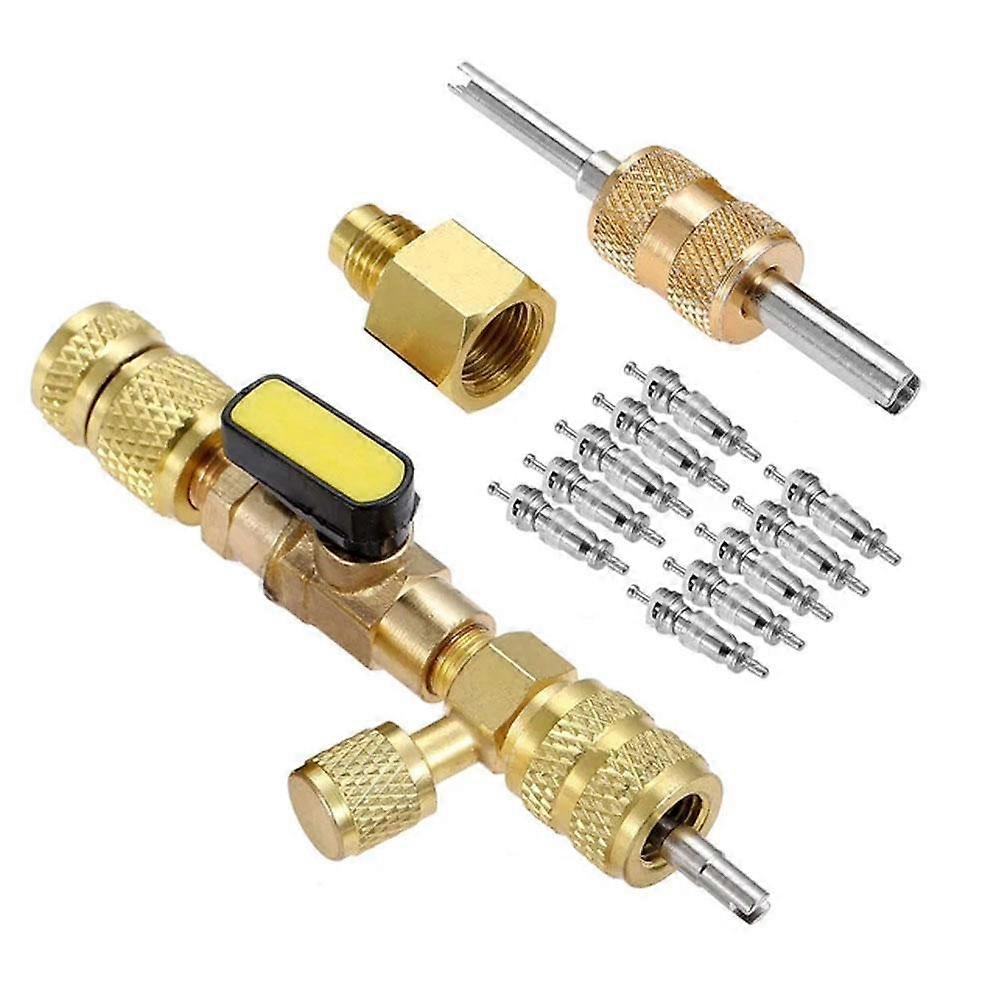 Valve Core Remover Installer Tool - Copper, for R410a/R22 Systems - Quick & Easy Valve Core Replacement with Dual Size