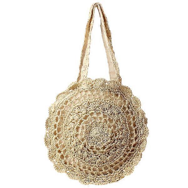 Large-sized and easy-to-match round straw bag for ladies, a must-have for the summer beach