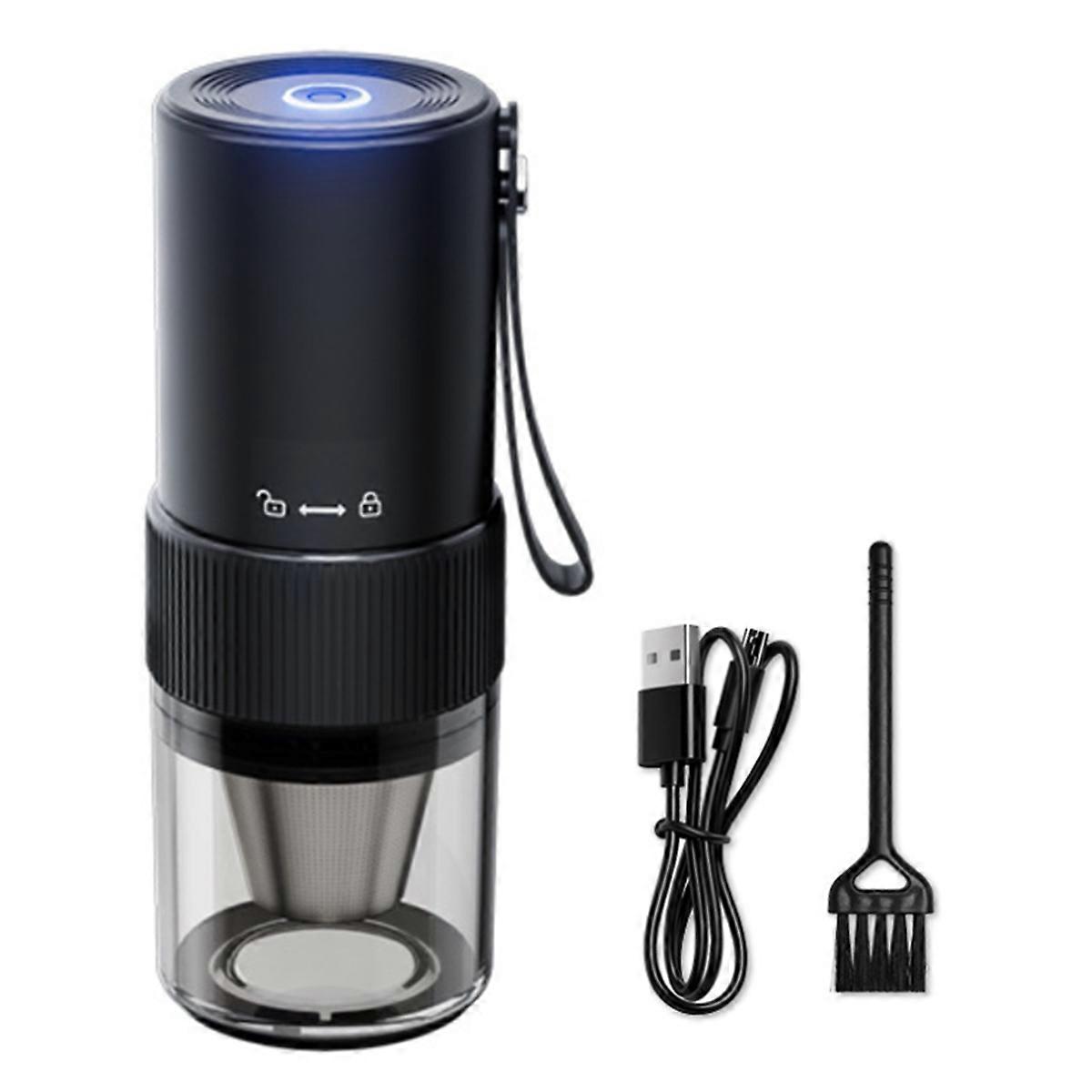 Portable Electric Coffee Grinder Adjustment One-Button Start Bean Grinder USB Rechargeable Home Outdoor Blender