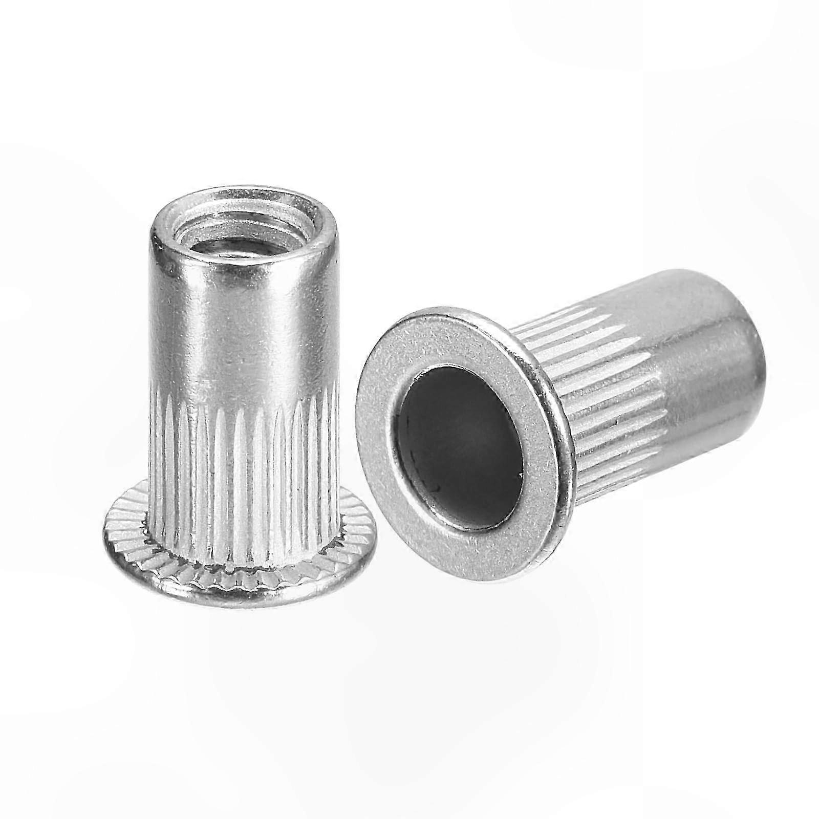 100 Pack 304 Stainless Steel Rivet Nuts, #10-32 Threaded Inserts for Metal and Plastic Applications
