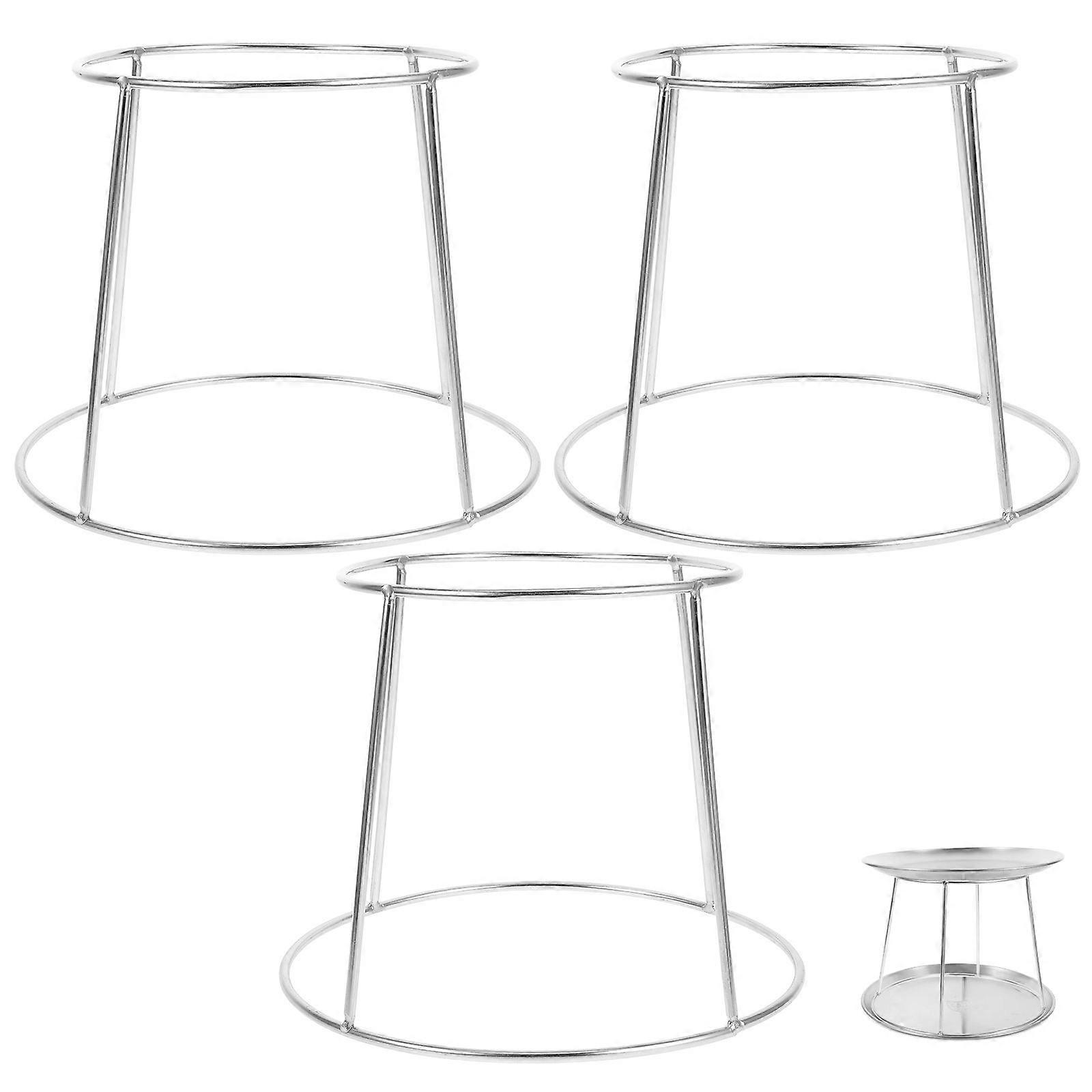 3PCS Stainless Steel Seafood Display Racks Food Dish Rack Holder Stand Buffet Serving Tray Stand Seafood Plate Display Racks Double-layer Buffet Seafo