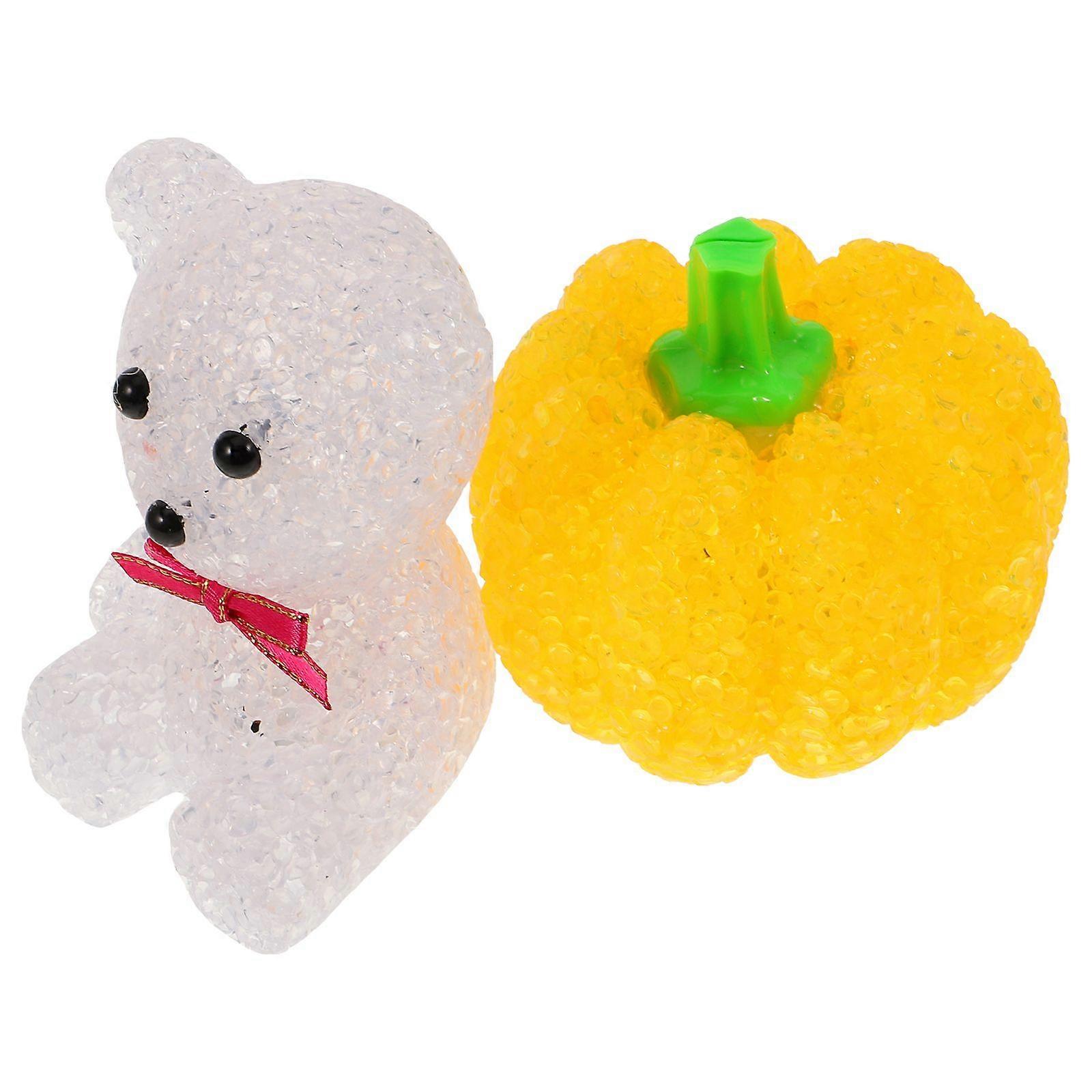 2 Pcs Halloween Theme Decorative Pumpkin Plastic Light Halloween Decoration