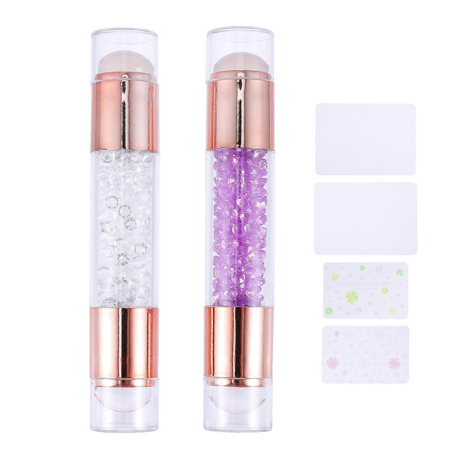 Double-Headed Silicone Nail Art Stamper for Nail Art 2Pcs Manicure Seal