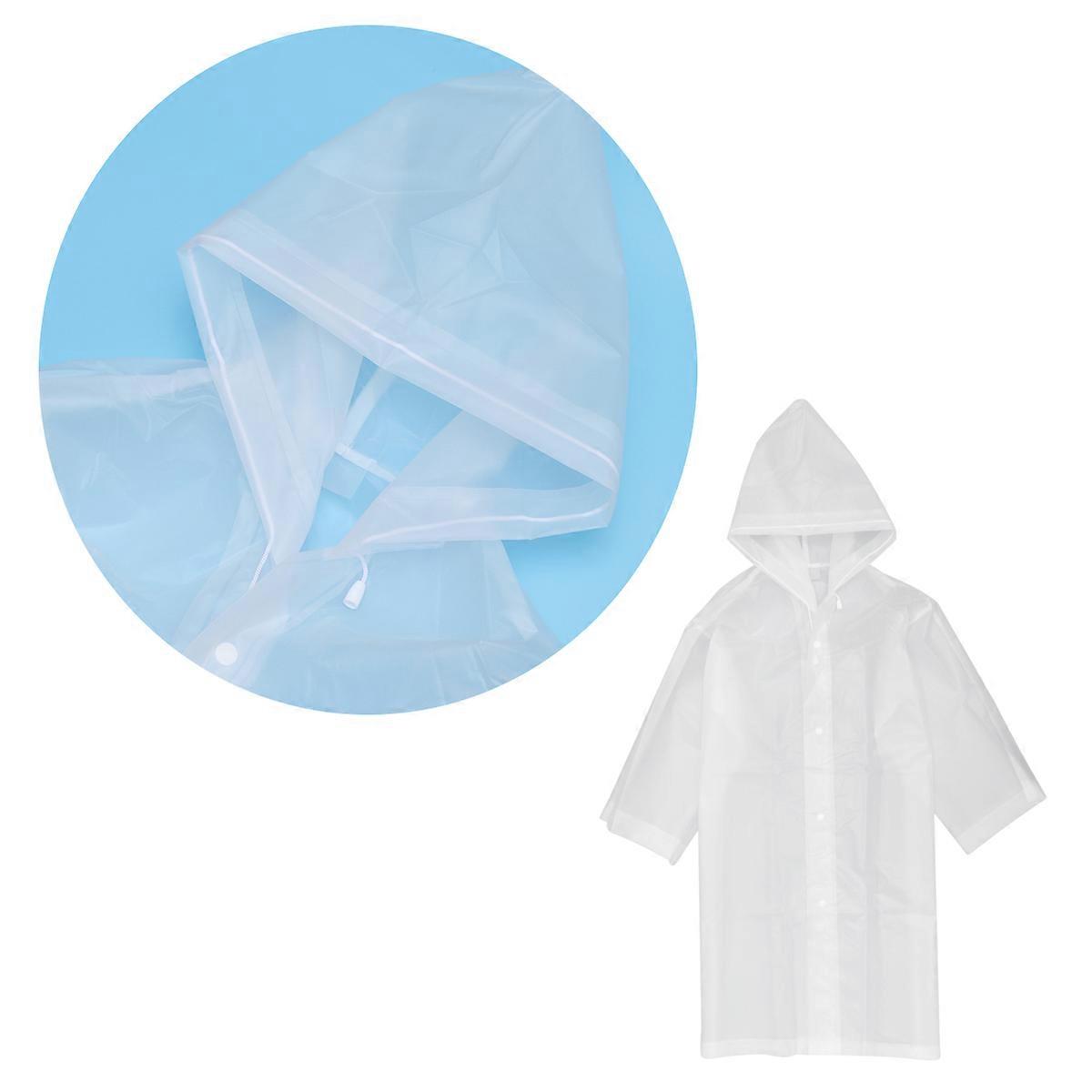Children's Raincoat Kid Eva Thickened Raincoat for Kids Use White
