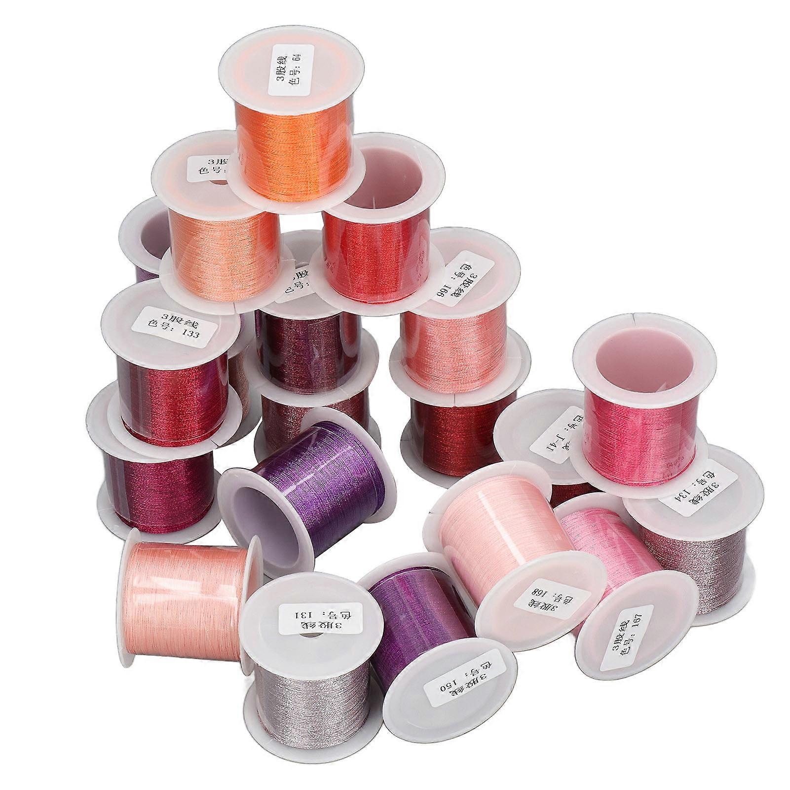 20pcs Rose Embroidery Thread 3 Shares 110yd 0.2mm Polyester