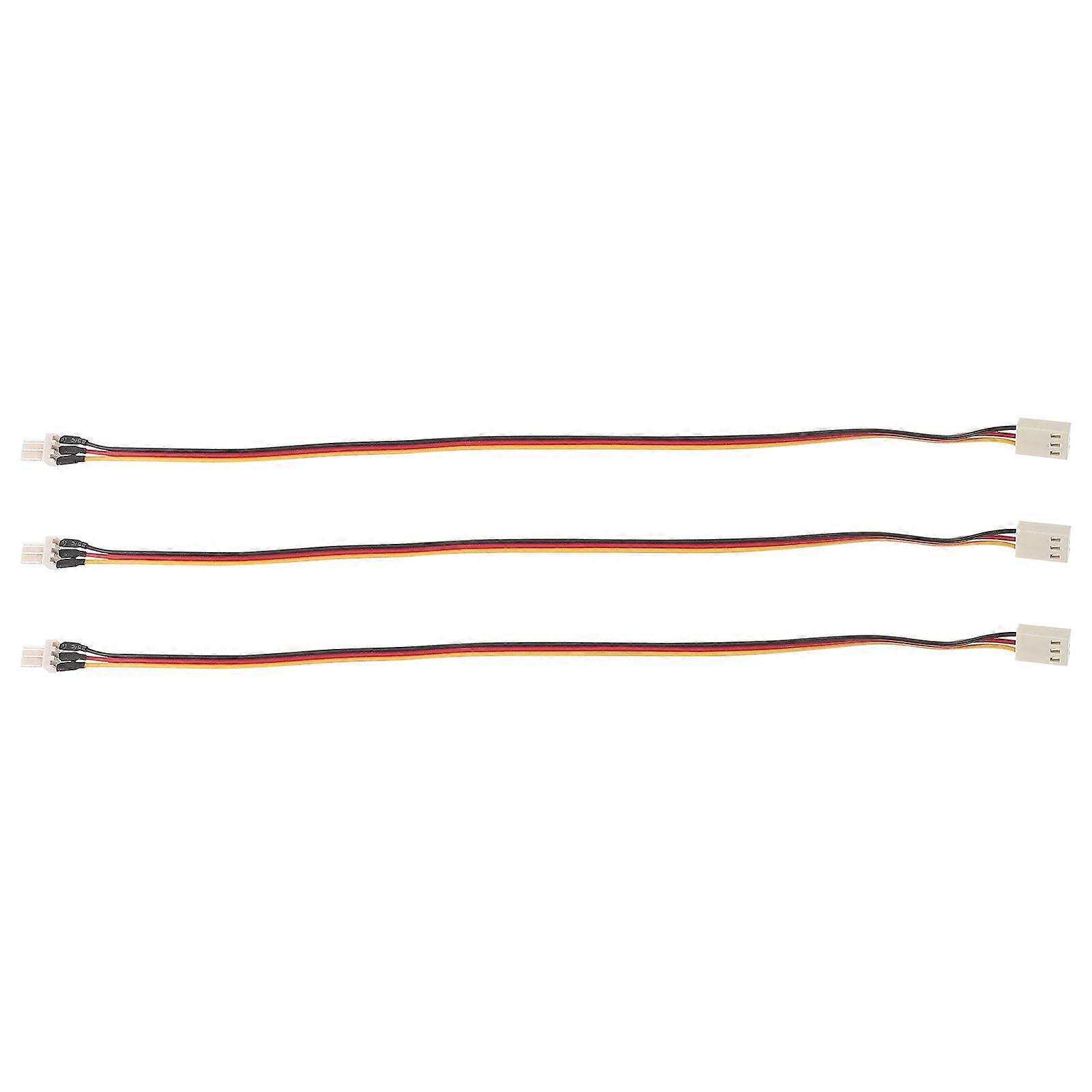3pcs 3-Pin PC Computer Case Fan Splitter Extension Cord Power Connector Adapter Cable