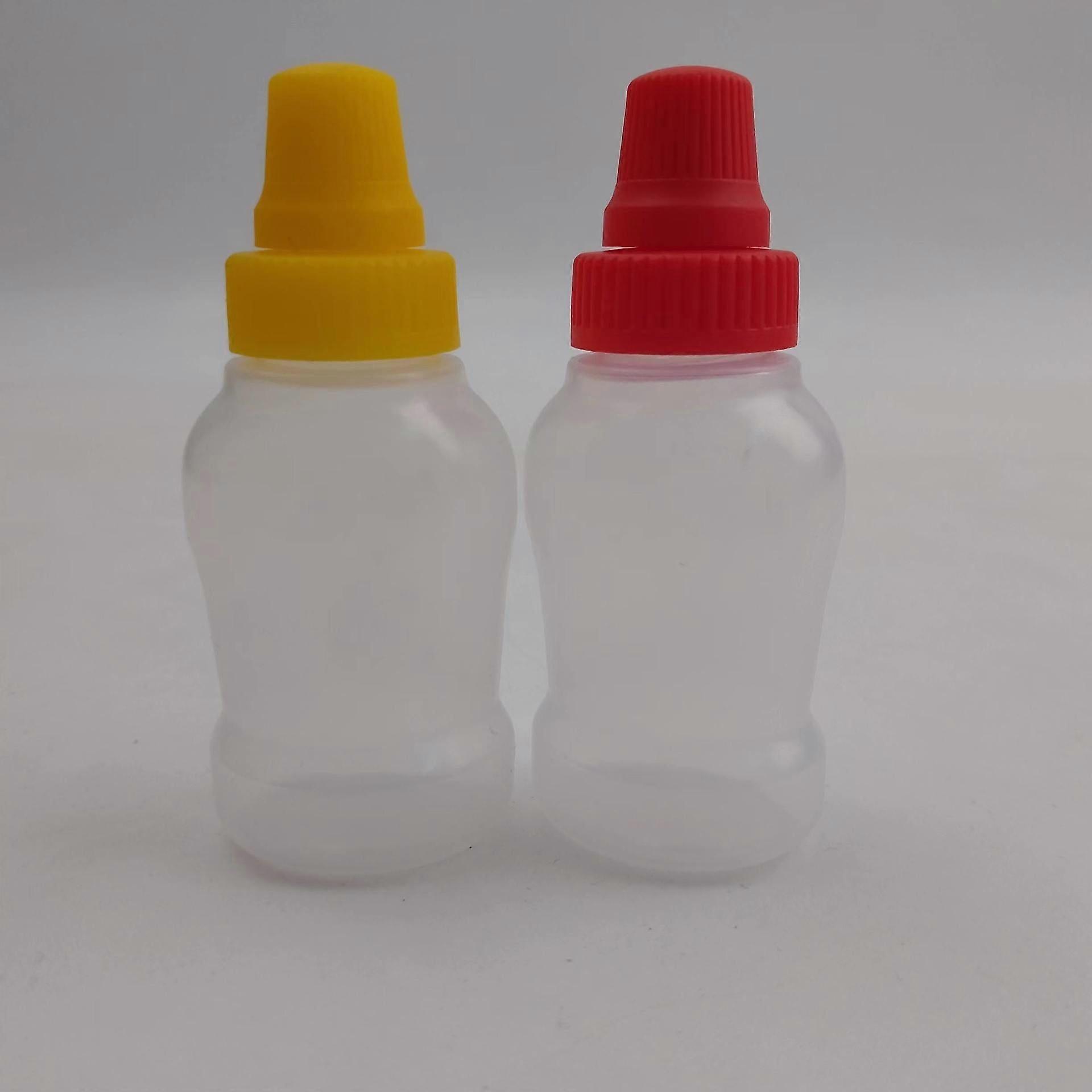 24pcs Clear Squeeze Bottles: 23ml/0.8oz Refillable Squeeze Containers with Cap for Salad Dressing Ketchup BBQ Sauce - Mini Sauce Dispenser for Picnic