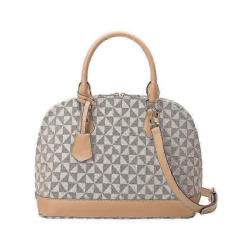 2025 Elegant Women's Bag Double Zipper Printed Plaid Shell Bag Commuting Simple Large Capacity Hand Bill Shoulder Bag