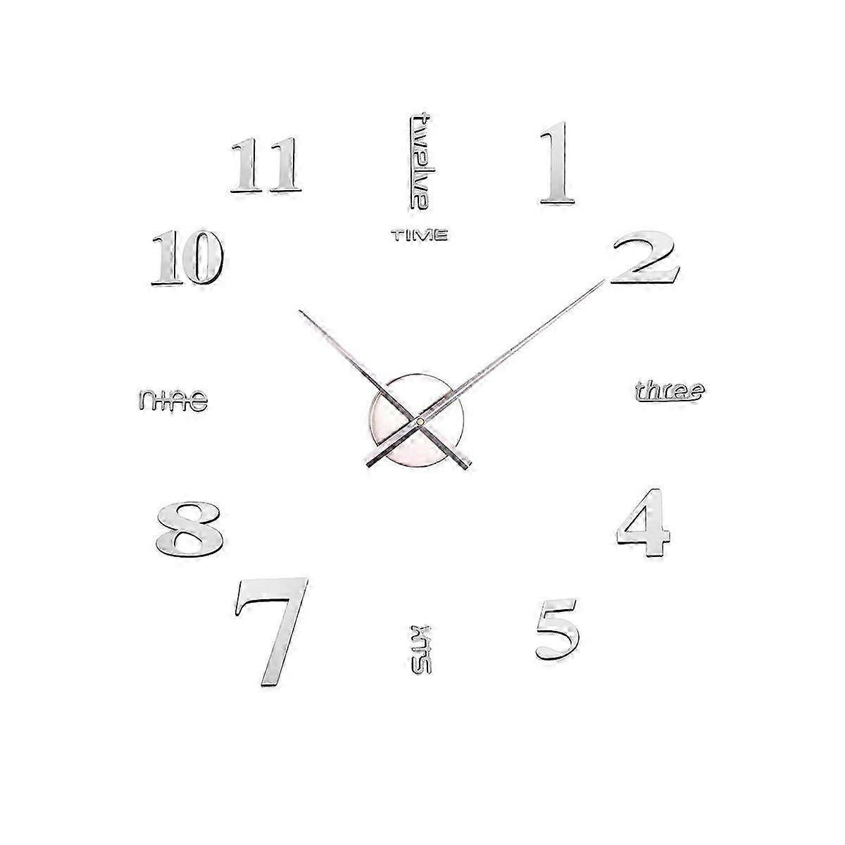 Silver 3D Clock Hands Wall Clock,Quartz Clock Movement Mechanism Accessories 2025