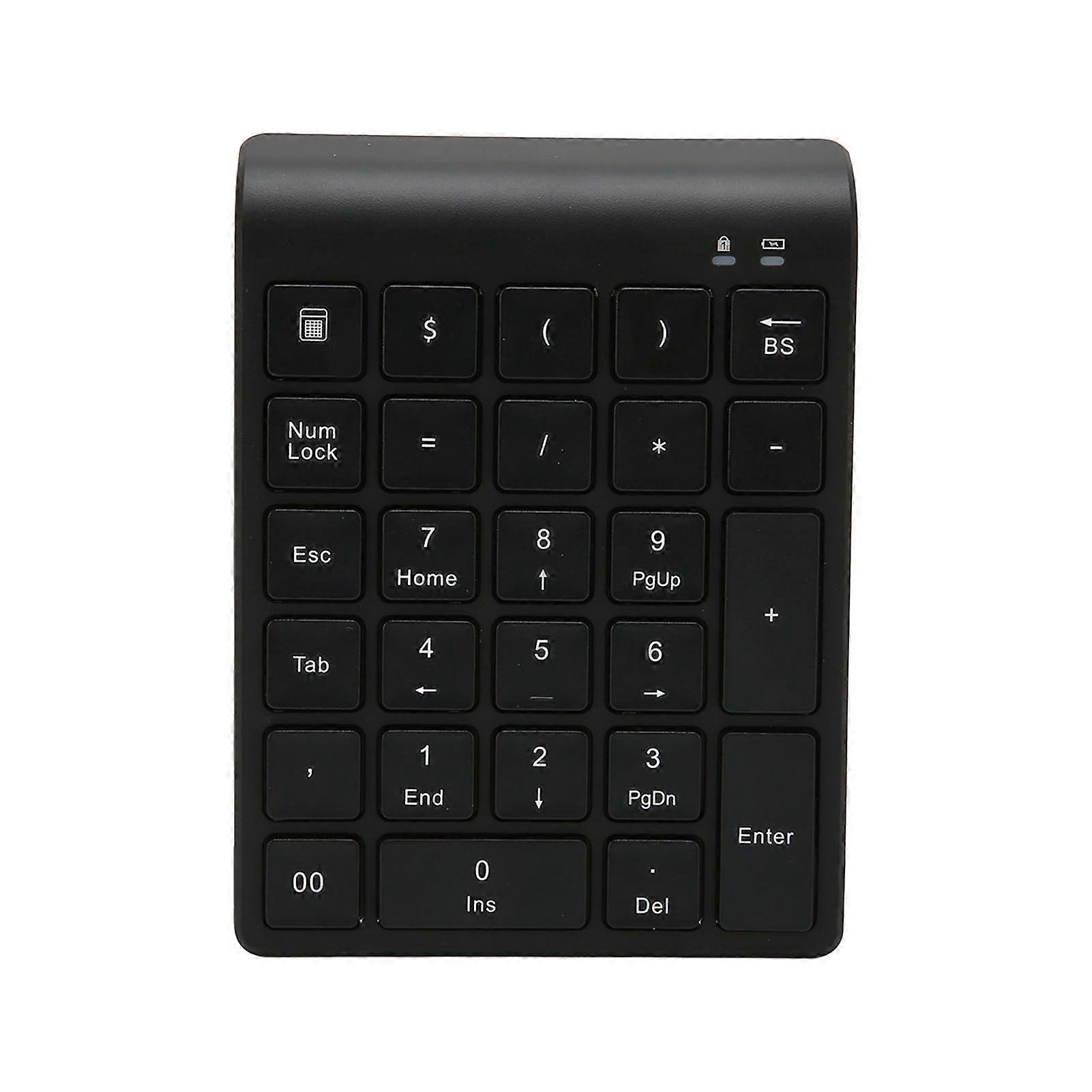 Wireless Numeric Keypad Bluetooth 27 Key Black Fast Data Transfer Gaming Keypad Support Shortcut Keys for Laptop Tablet