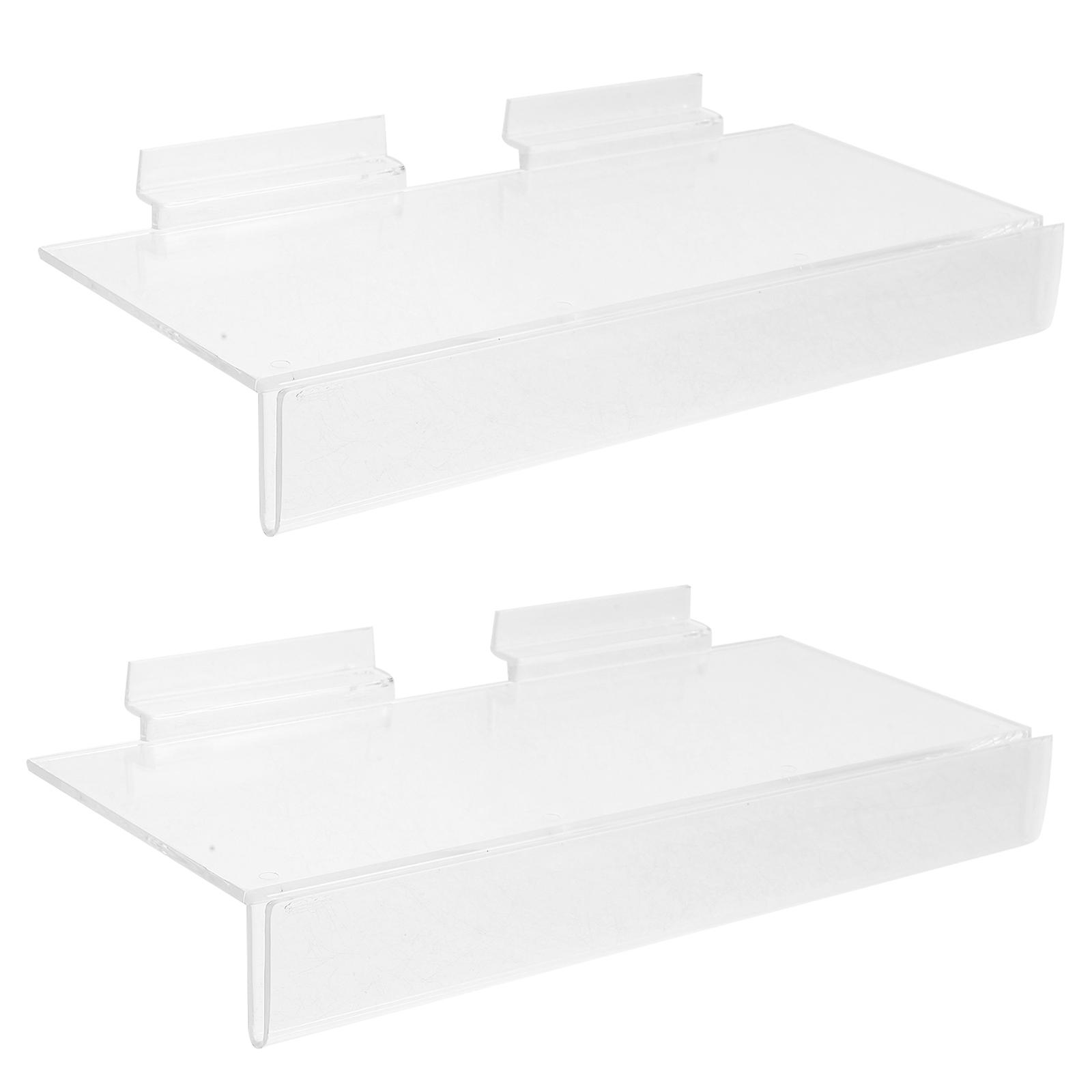 Acrylic Shoe Display Slat Wall Shelf for Retail Store 8Pcs