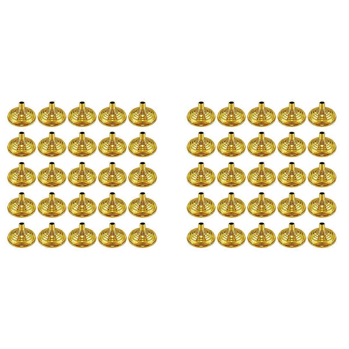 50Pcs Gold Mini Hand Held Flag Stand Base Table Flag Base Bar Restaurant Party Conferences Desktop D