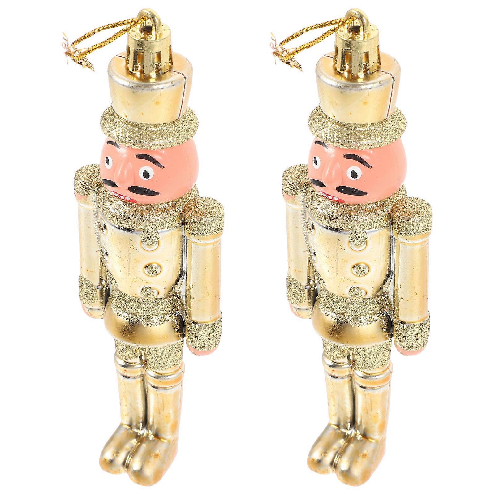 Nutcracker Pendant Plastic Xmas Tree Ornaments for Decor Use 8Pcs