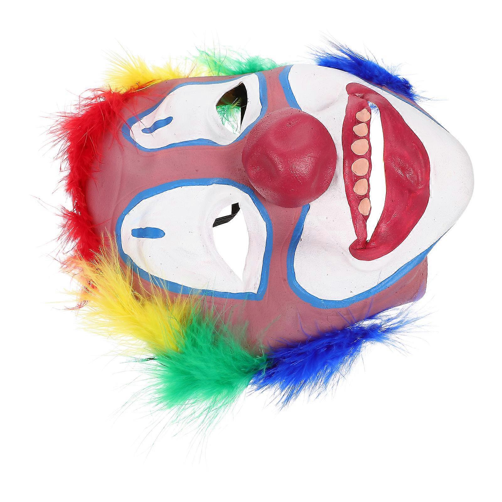 Colorful Clown Wig and Mask Clown Cosplay Costume Set for Decor 1Set