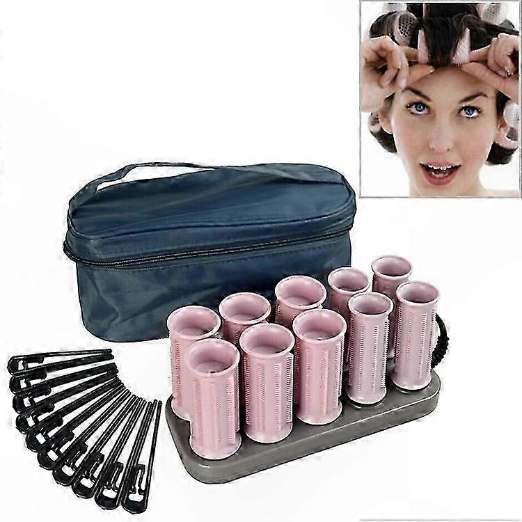 10-Piece Heated Rollers for Hair Styling and Curling
