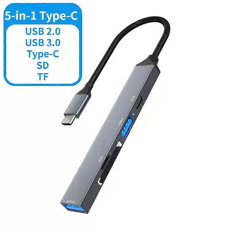 5 Ports USB C Docking Station Speed 5Gbps Multi Splitter Adapter USB 3.0 2.0 USB HUB Dock SD TF Card Reader Laptop Accessories