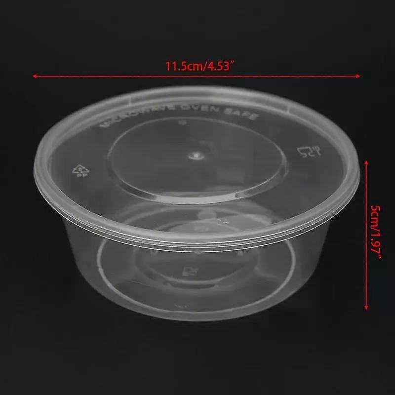 10Pcs Plastic Disposable Lunch Soup Bowl Round Container Box With Lids New