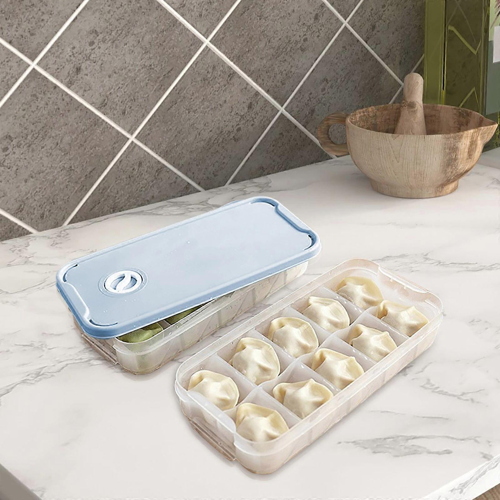 Topliu Stackable Dumpling Box with 2-Layer Lid, Non-Stick Freezer Box for Dumpling & Wonton Storage, Household Use