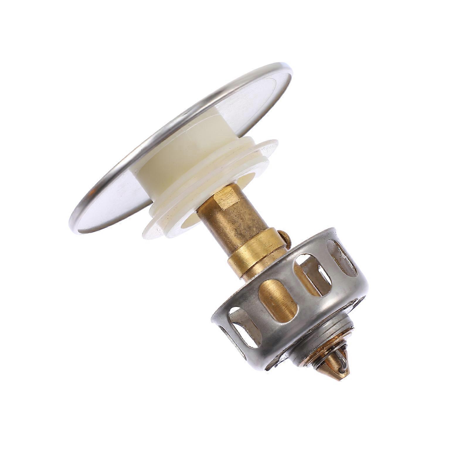 Sink Hair Filter Pop-Up Core Basin Drain Water Stopper 2Pcs Silver