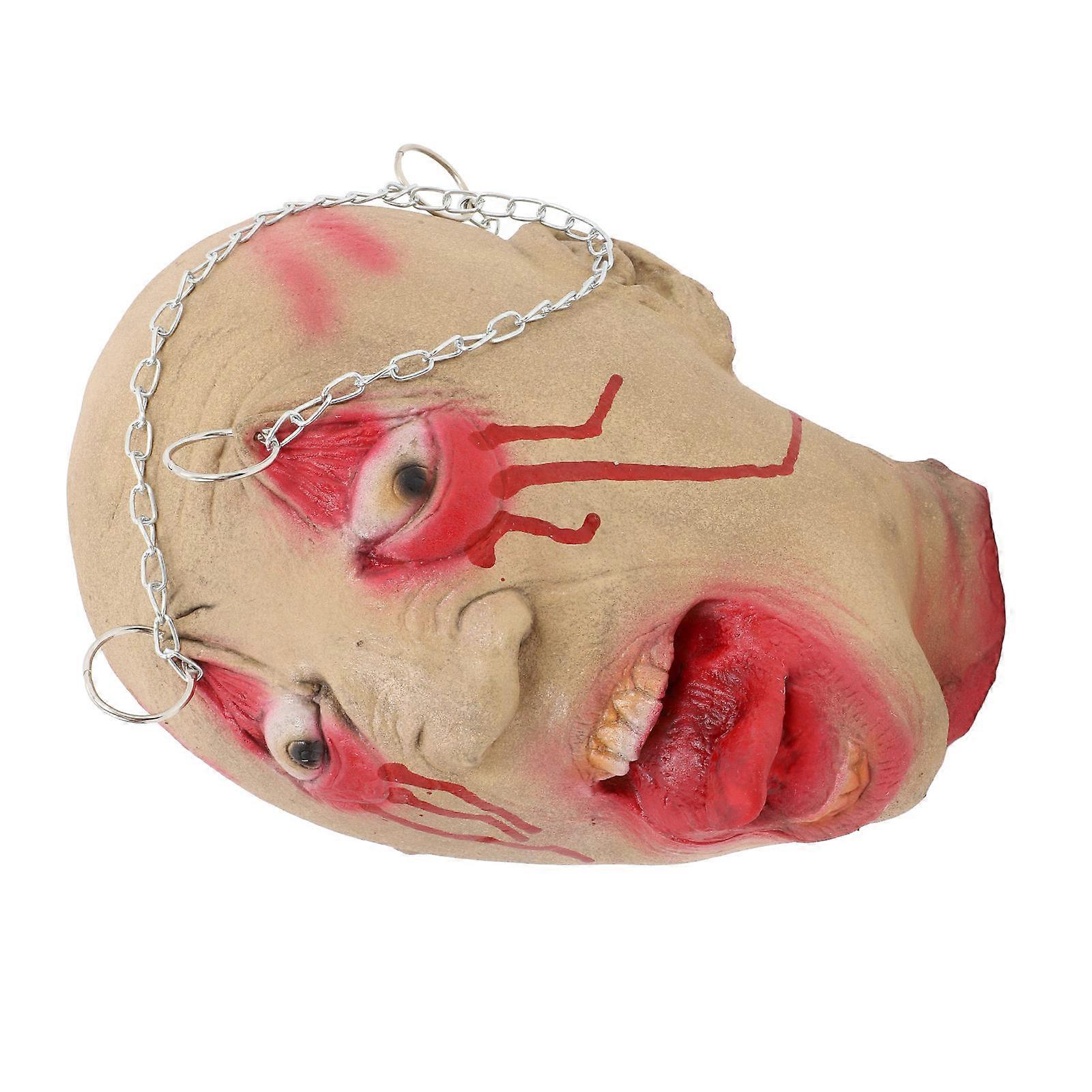 Artificial Human Body Part Scary Head Prop Haunted House Stage Performance Metal 1Pcs