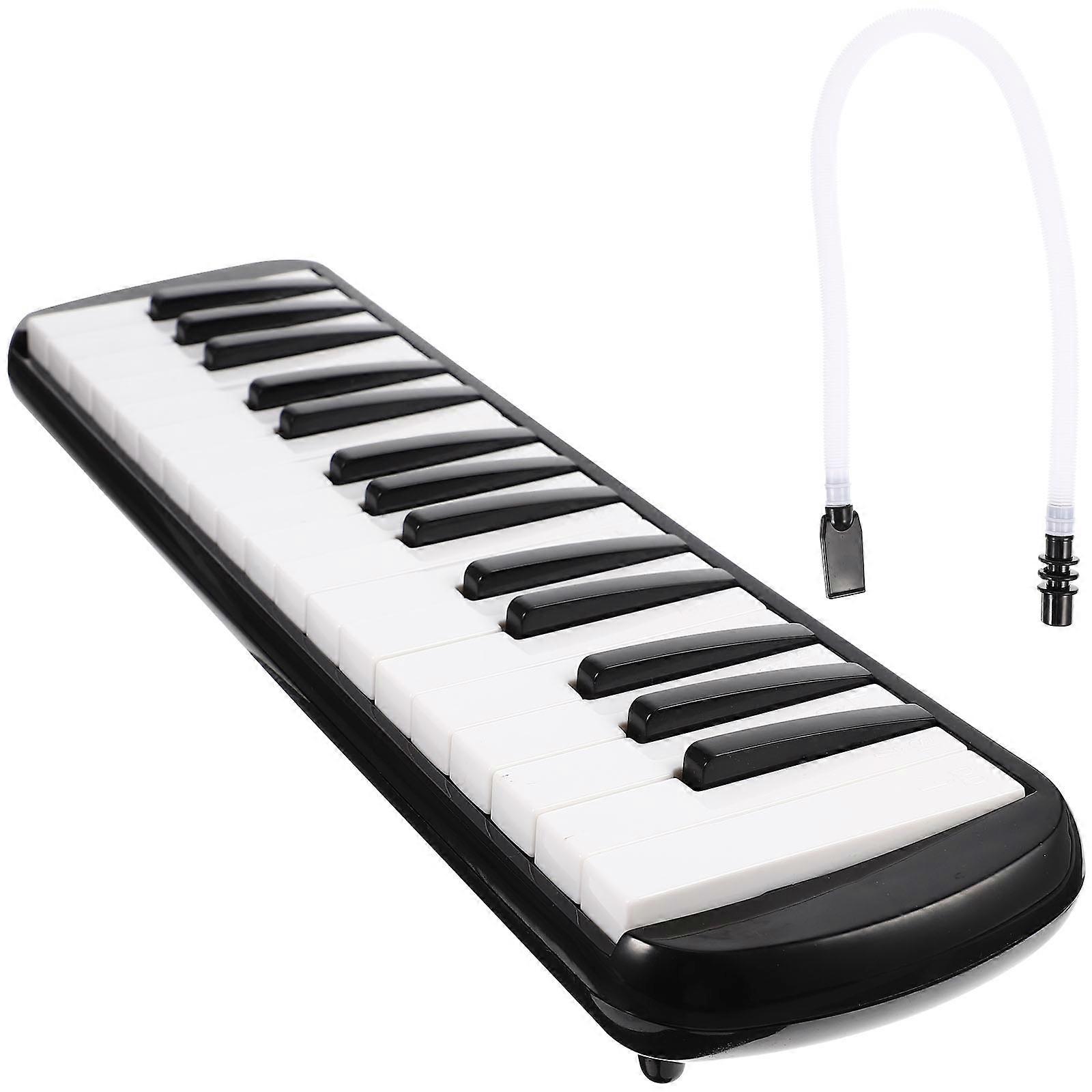 Melodica Instrument 32 Keys Perfect For Beginners Kids And Adults Black Rectangular Educational Toy 2Pcs