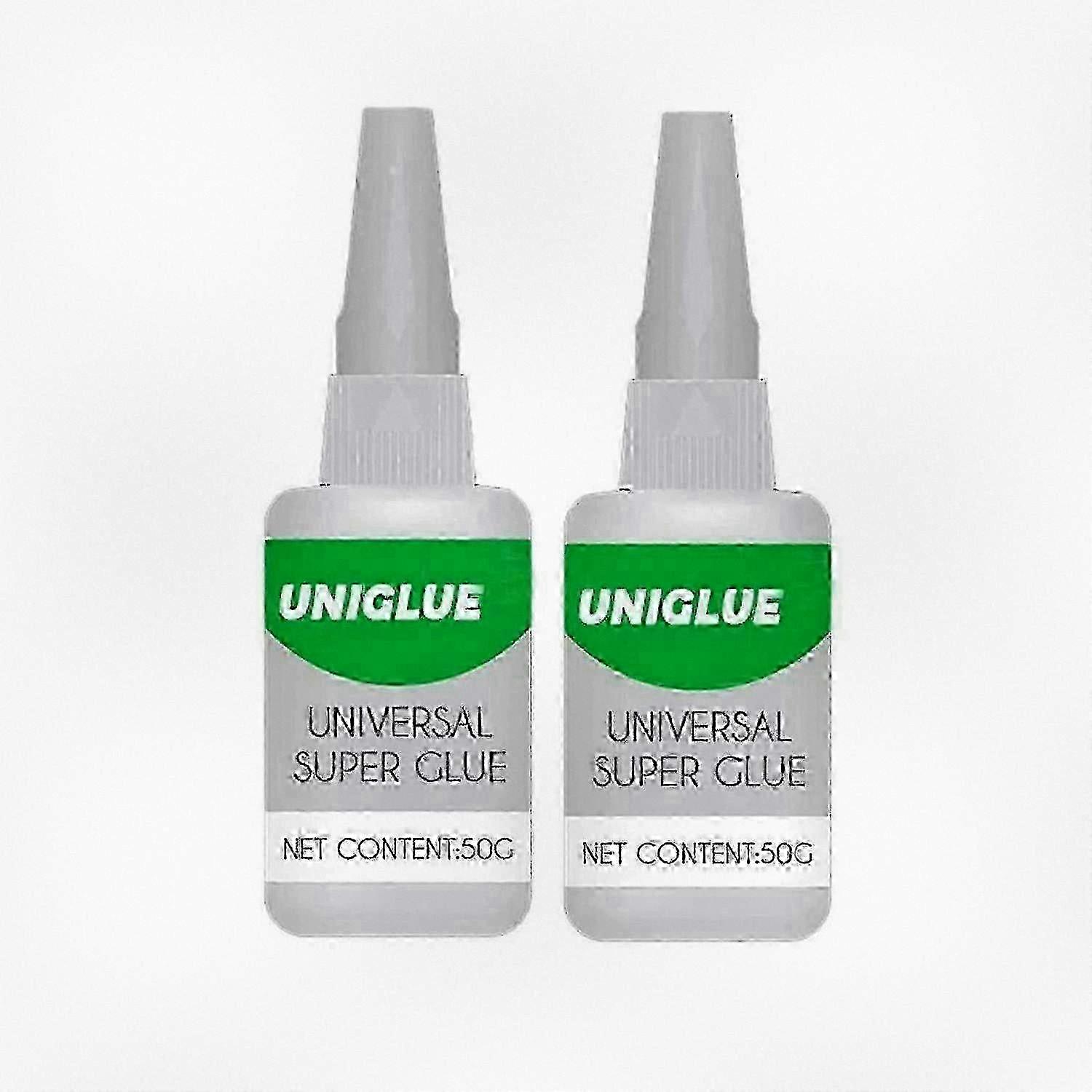 2-Pack Uniglue Universal Super Glue, High-Strength Oily Adhesive for Metal, Plastic, Jade Repair, Fast Curing Welding Glue for Instant Bonding (50g) 2