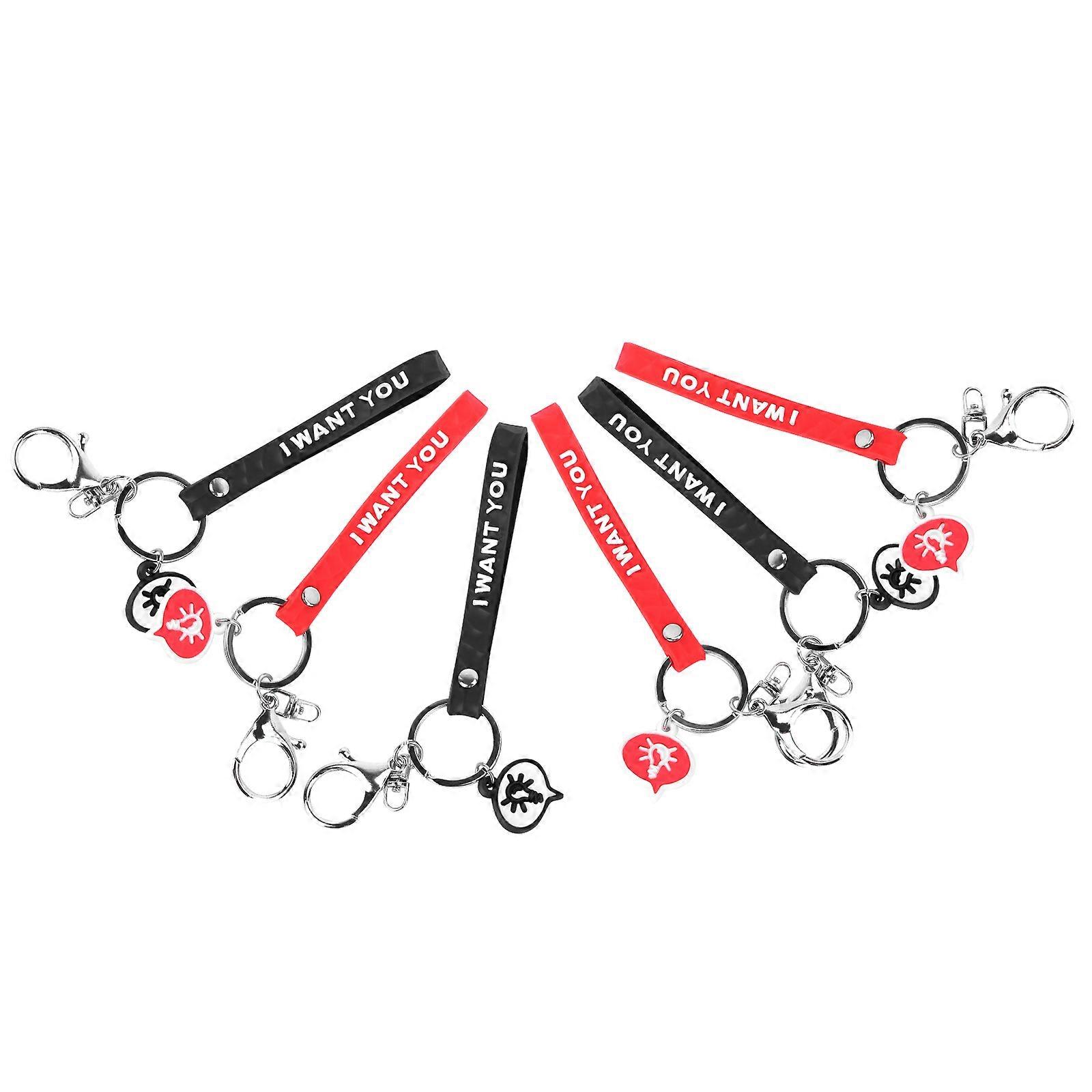 Key Chain Hanging Strip Silicone Lanyard for Keys 6Pcs Phone Strap