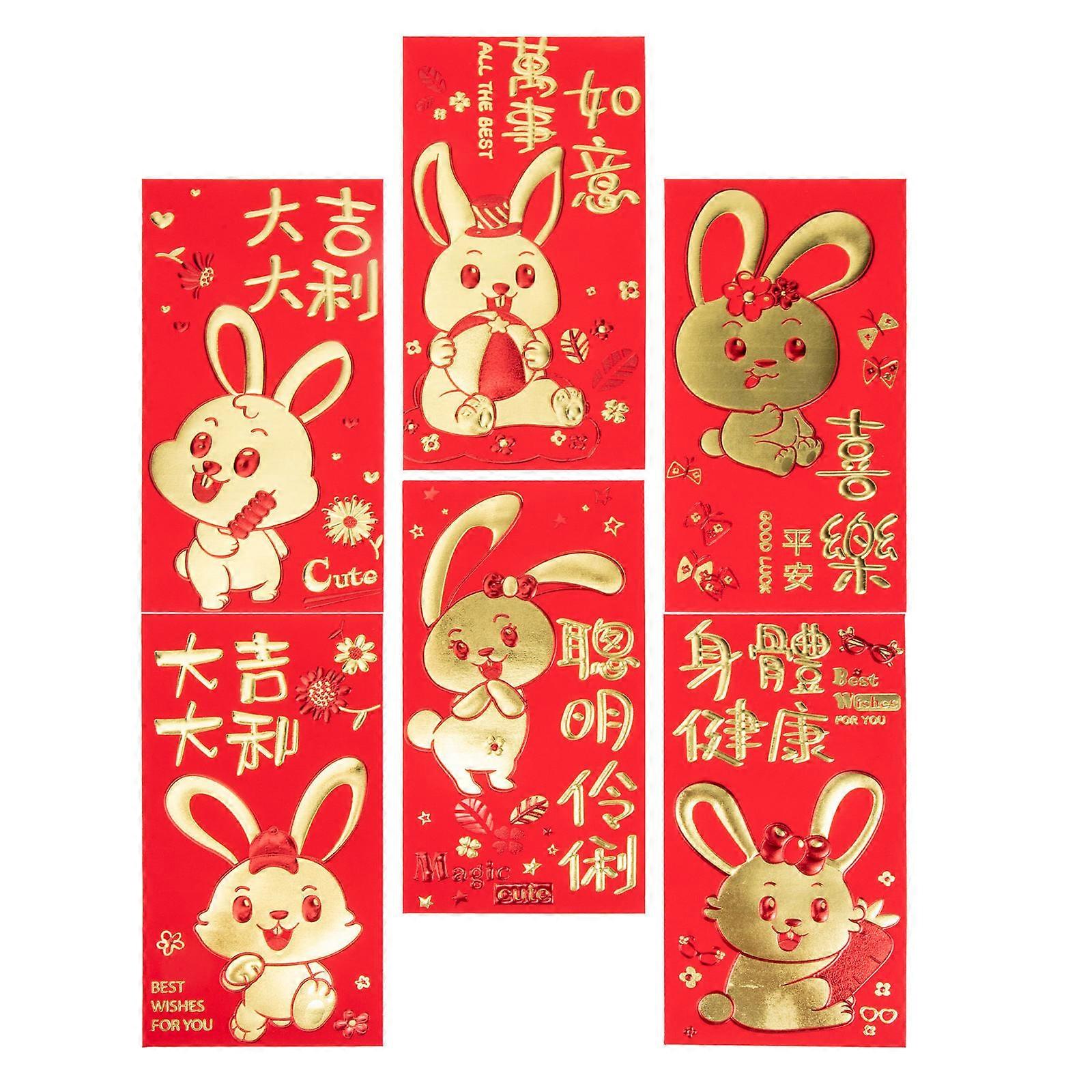 Red Envelopes 90Pcs Mixed Patterns Cartoon for Festival Celebration