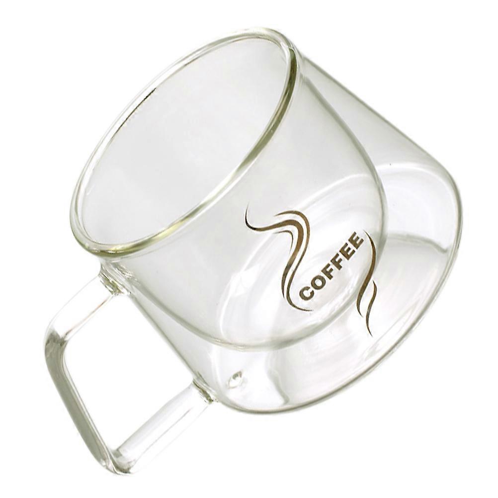 Creative Juice Cup Double Layers Glass Cup for Drinking 8Pcs Transparent