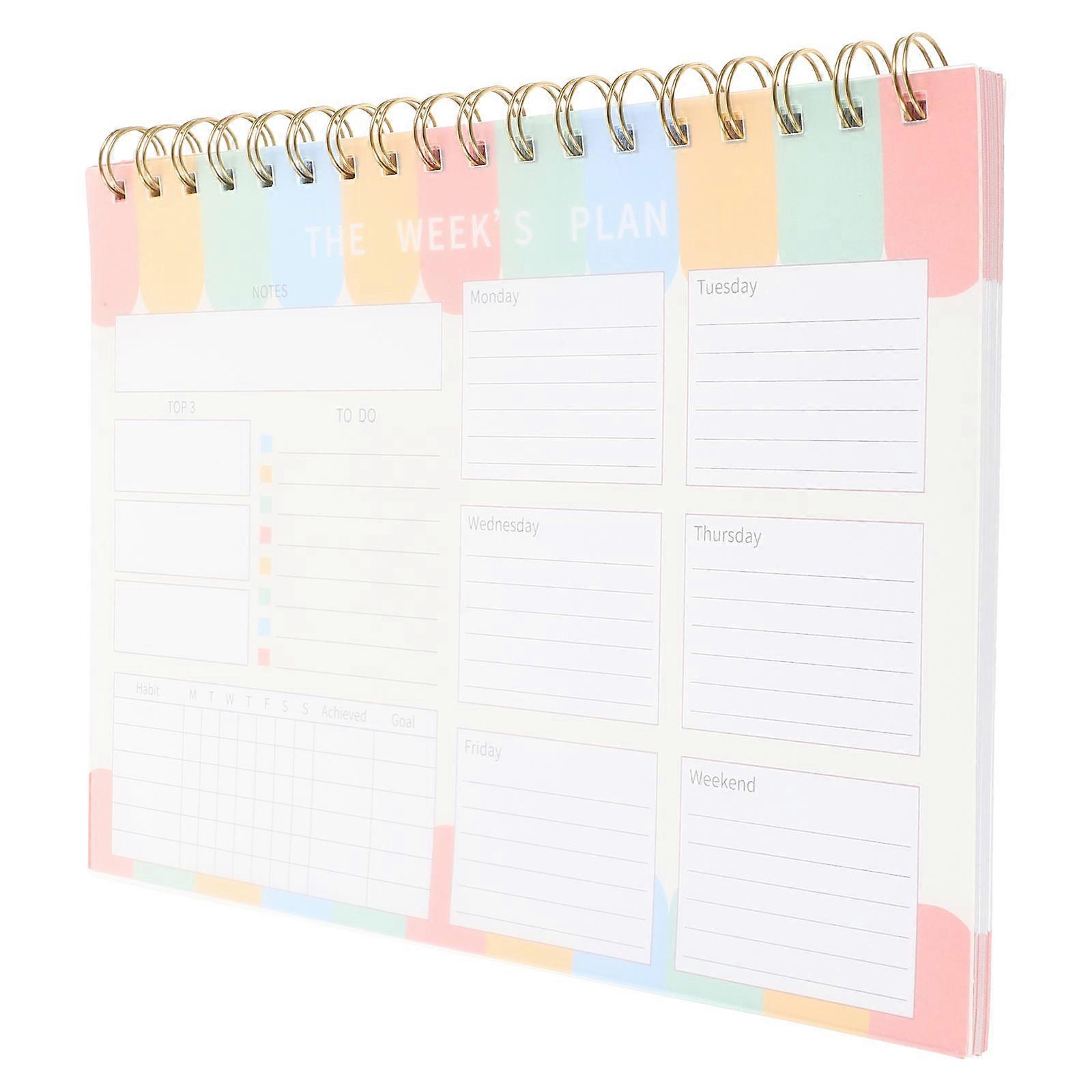 4Pcs Daily Planner Notepad for Scheduling with Tear- in Assorted Colors