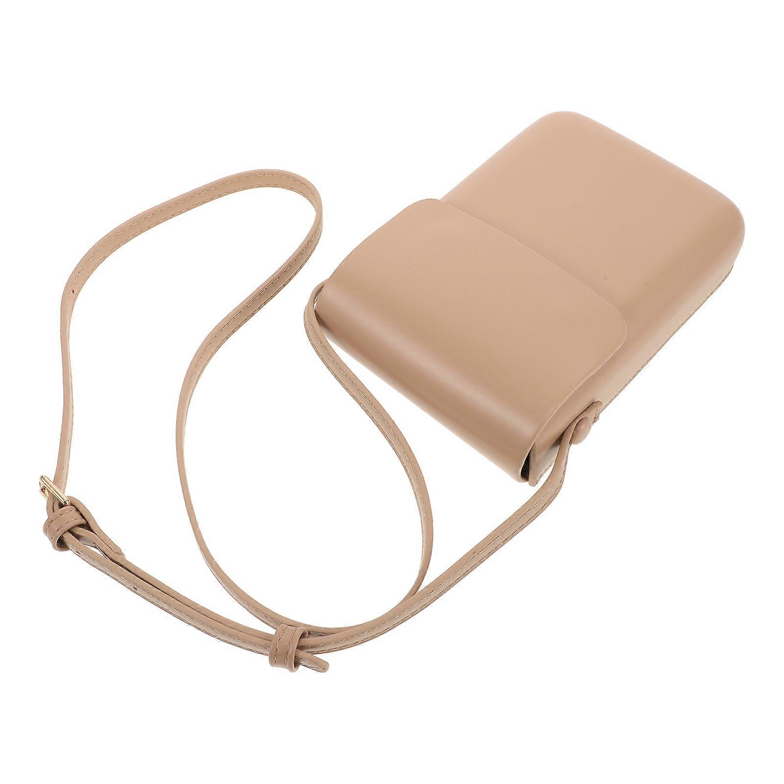 Phone Wallet Purse Crossbody Shoulder Bag Vertical Design Retro Style Soft Pu Material Large Capacity Everyday Travel 1Set