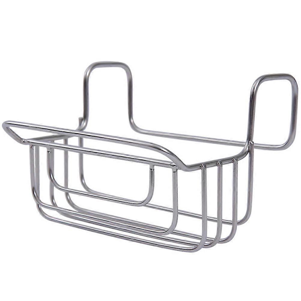 Kitchen Hanging Rack for Sink Storage Use 2Pcs Silver Water Draining Basket