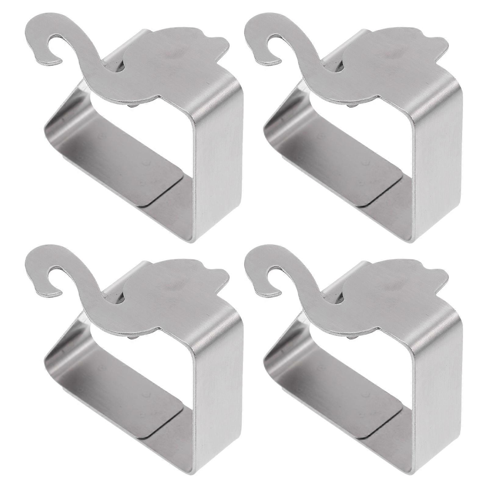 Table Cloth Clip Stainless Steel for Tablecloth Fixing 8Pcs Silver