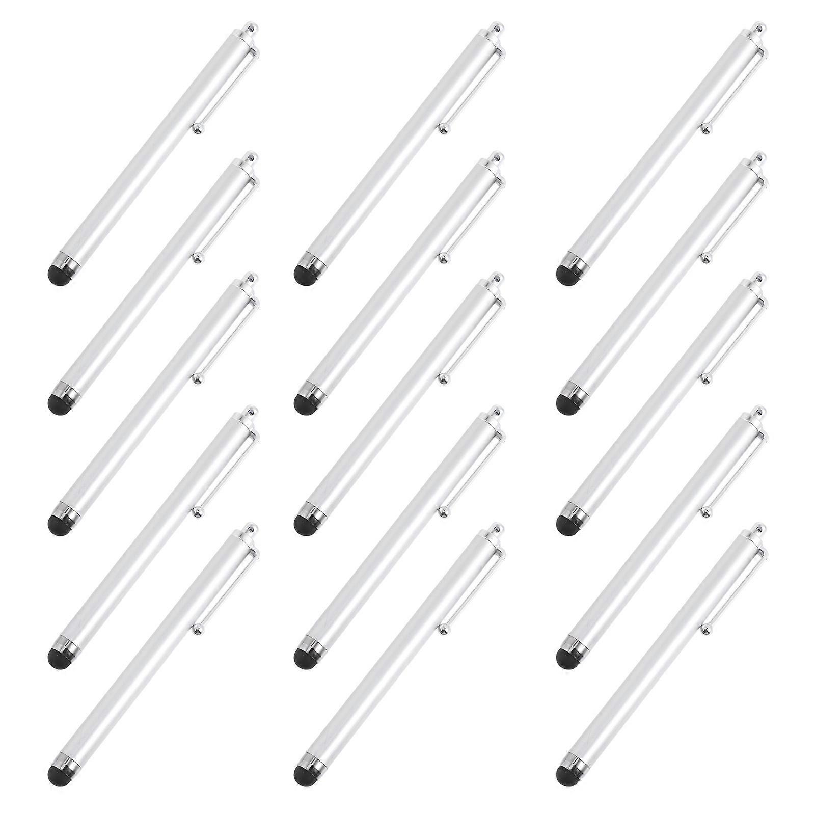 Portable Touch Screen Stylus Pen 40 Pcs Clip-on Design For Office Workers And Students Ideal For Writing And Drawing 11x1cm Silver Colorful Features