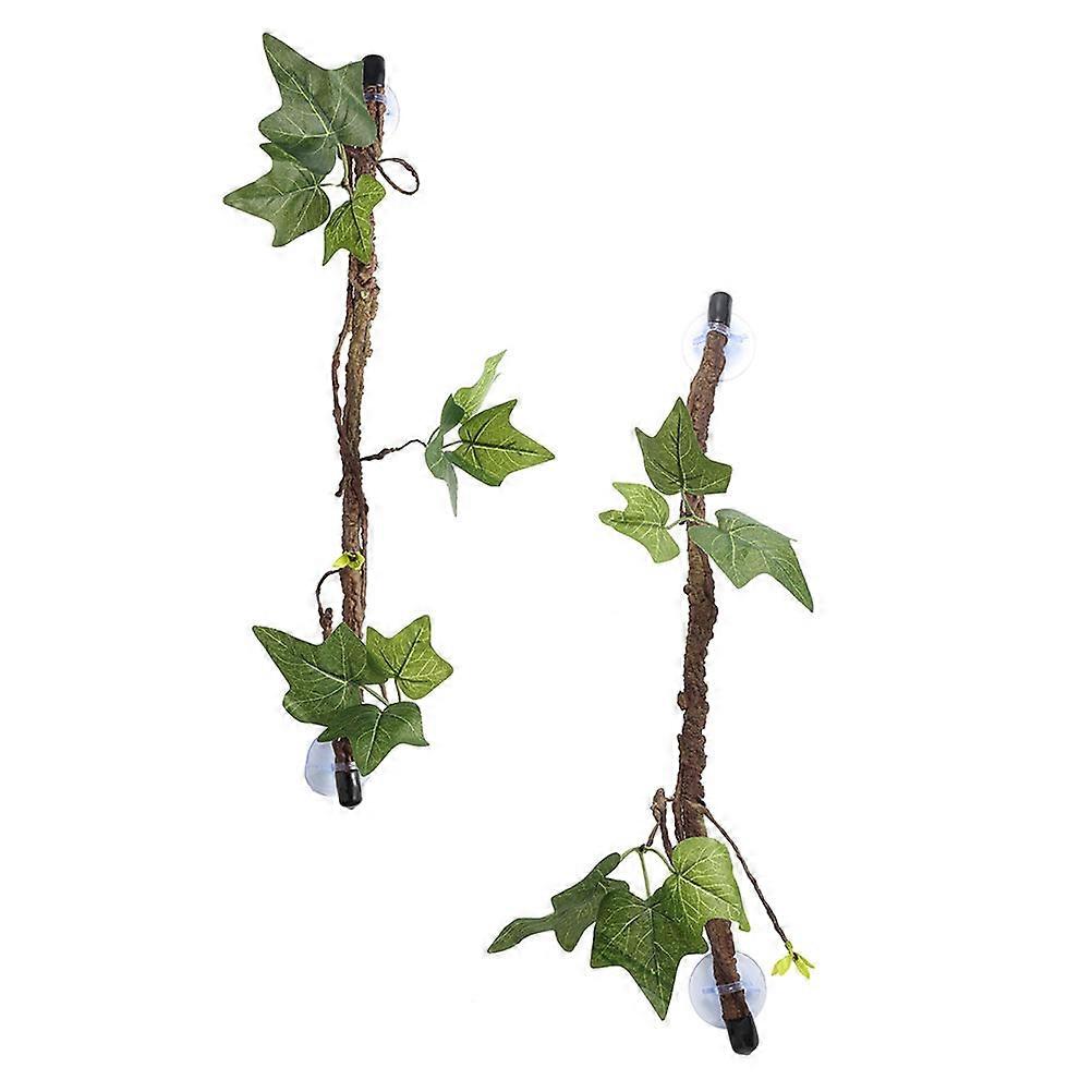 Reptile Jungle Vines Plastic Branch Decor for Climbing 2Pcs