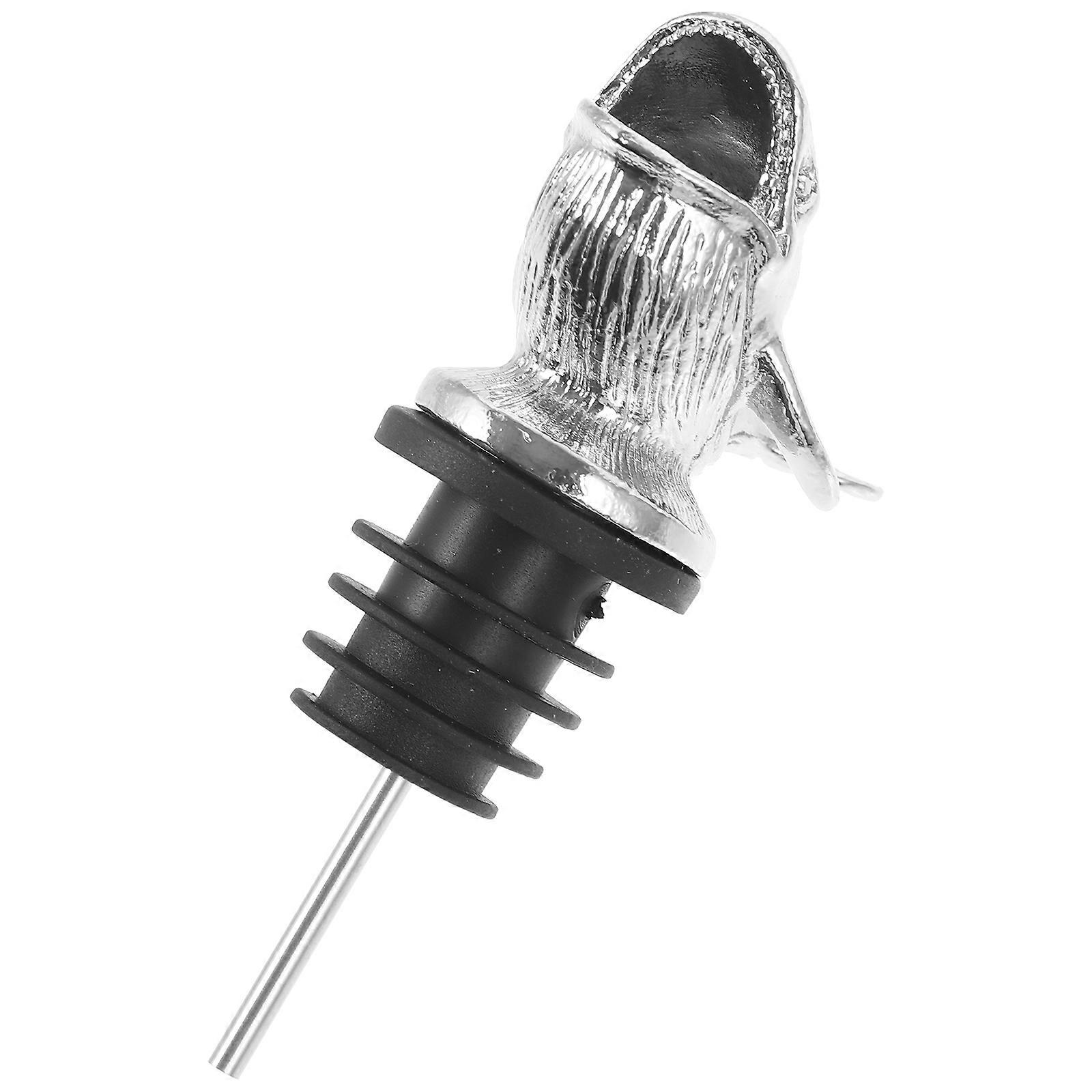 Wine Pourer Spout Aerator Novelty Bar Pourer Whale Shape Zinc Alloy Silver 1Pack