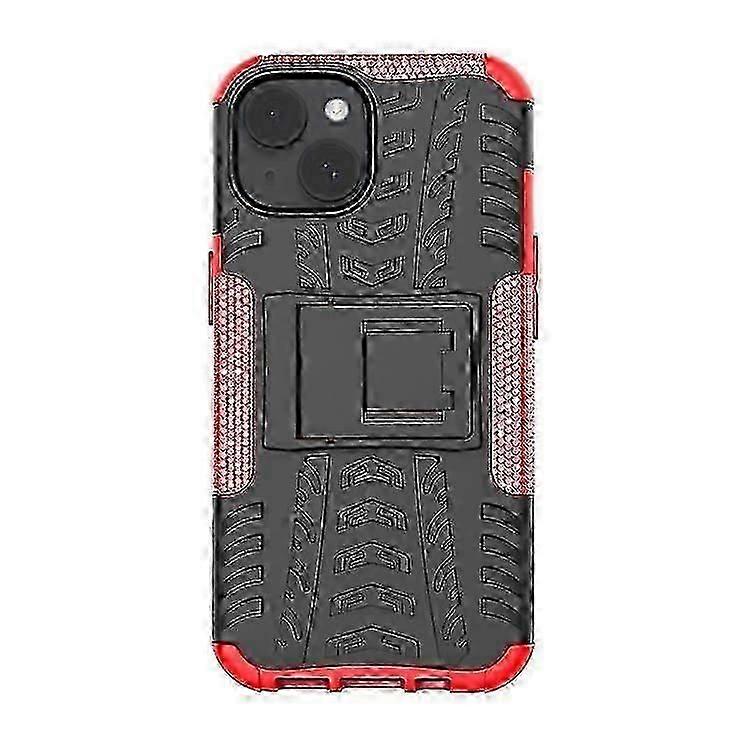 لحافظة الهاتف المحمول على iPhone 15 Tire Texture TPU + PC مع حامل