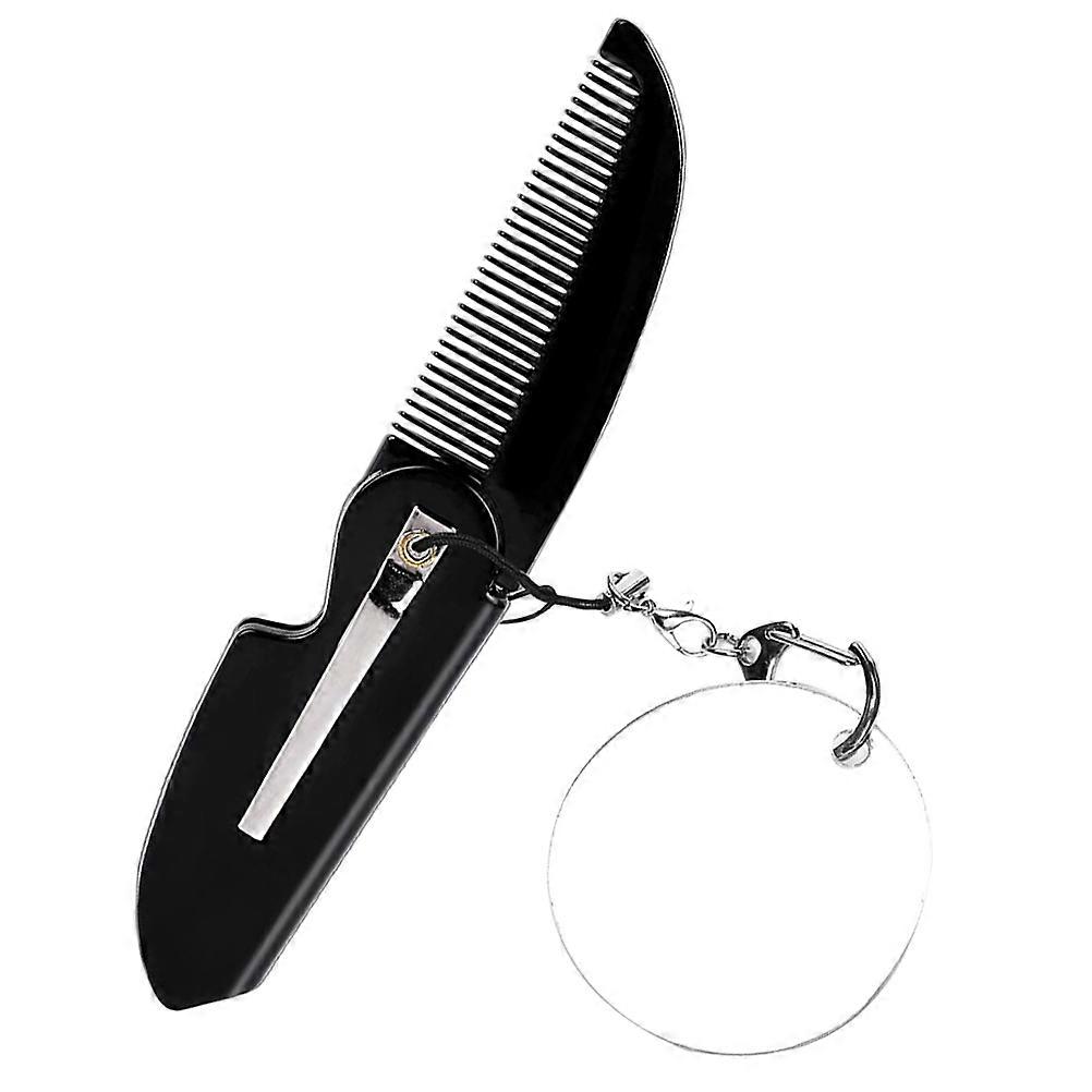 Foldable Pocket Comb Folding Beard Comb with Keychain 4Pcs Set