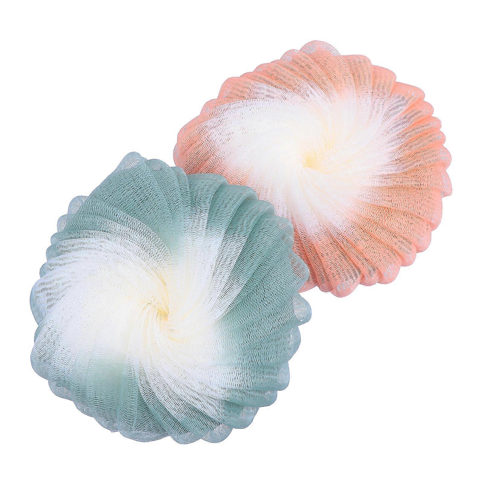 Bath Poufs Bath Scrubber for Shower 4Pcs Body Sponge Mesh Ball Set