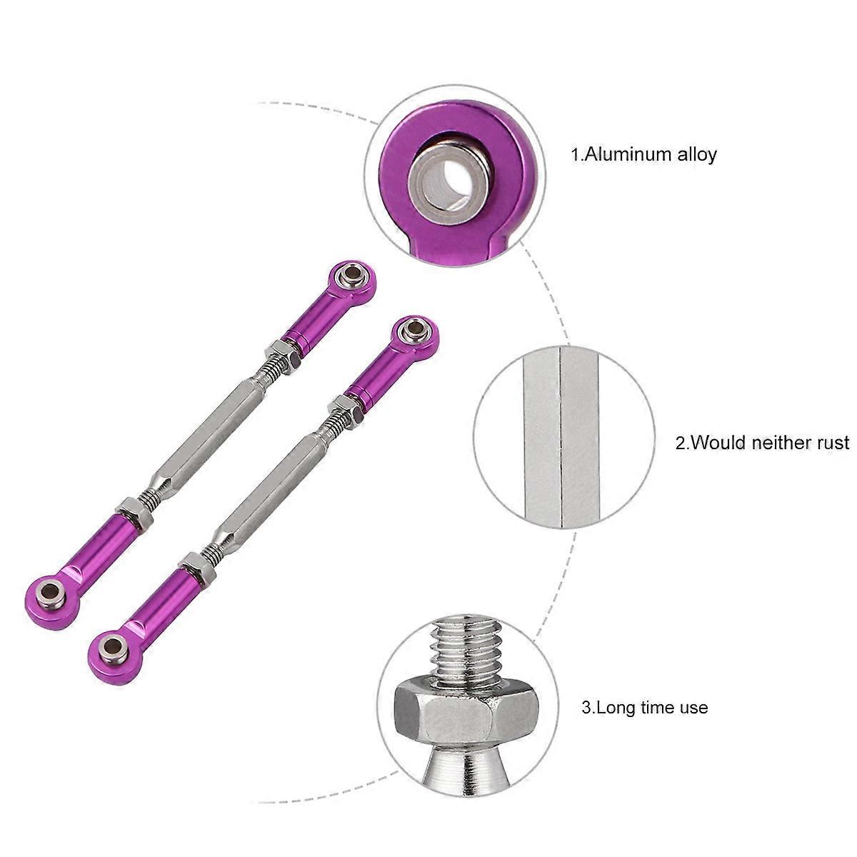 6Pcs Purple Adjustable Pull Rod for Rc Steering Turnbuckle Rod Linkage