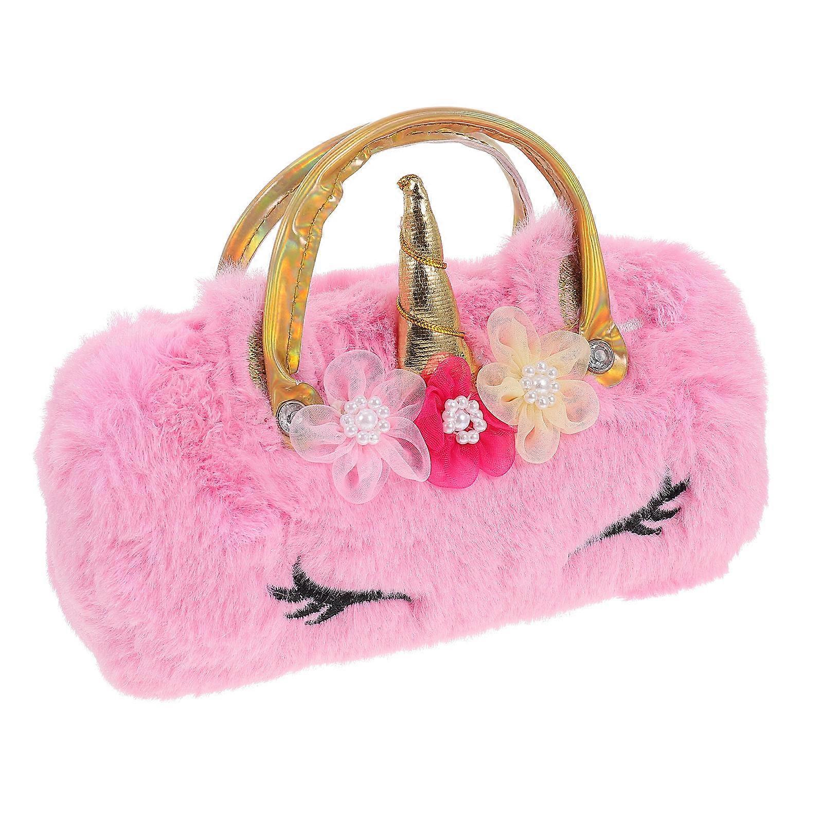 Portable Glasses Case for Storage 5Pcs Plush Pink Child Eyeglasses Box