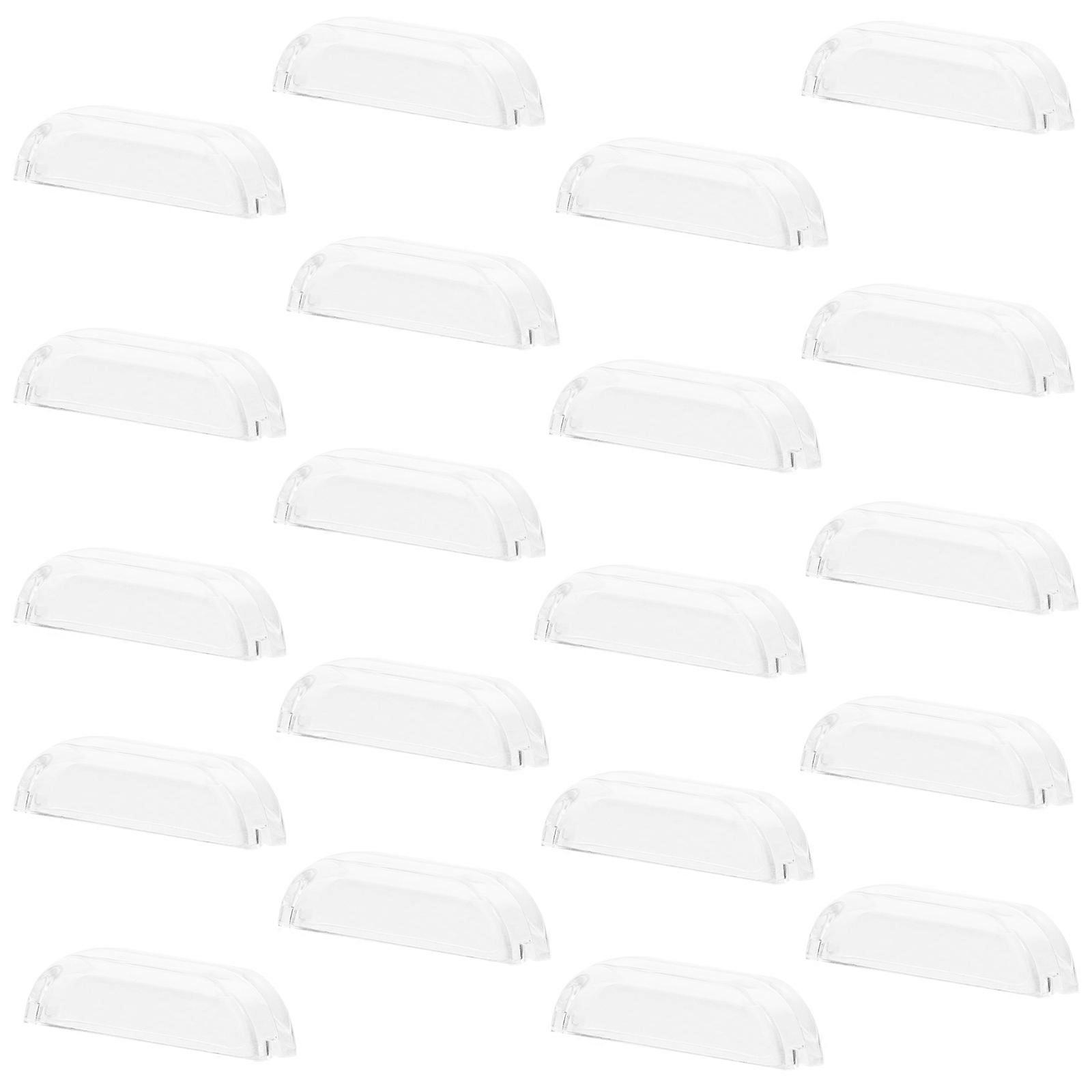Transparent Drawer Pulls Acrylic Pull Handles Home Decor Bar Shape Elegant Style 20Pcs