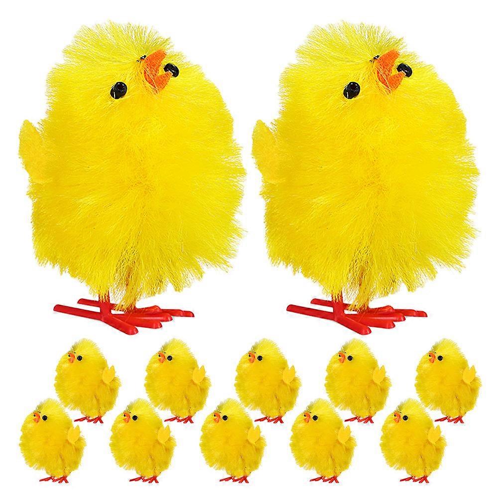 Chenille Mini Easter Chick Figurines for 60Pcs Egg Fillers and Table Centerpieces
